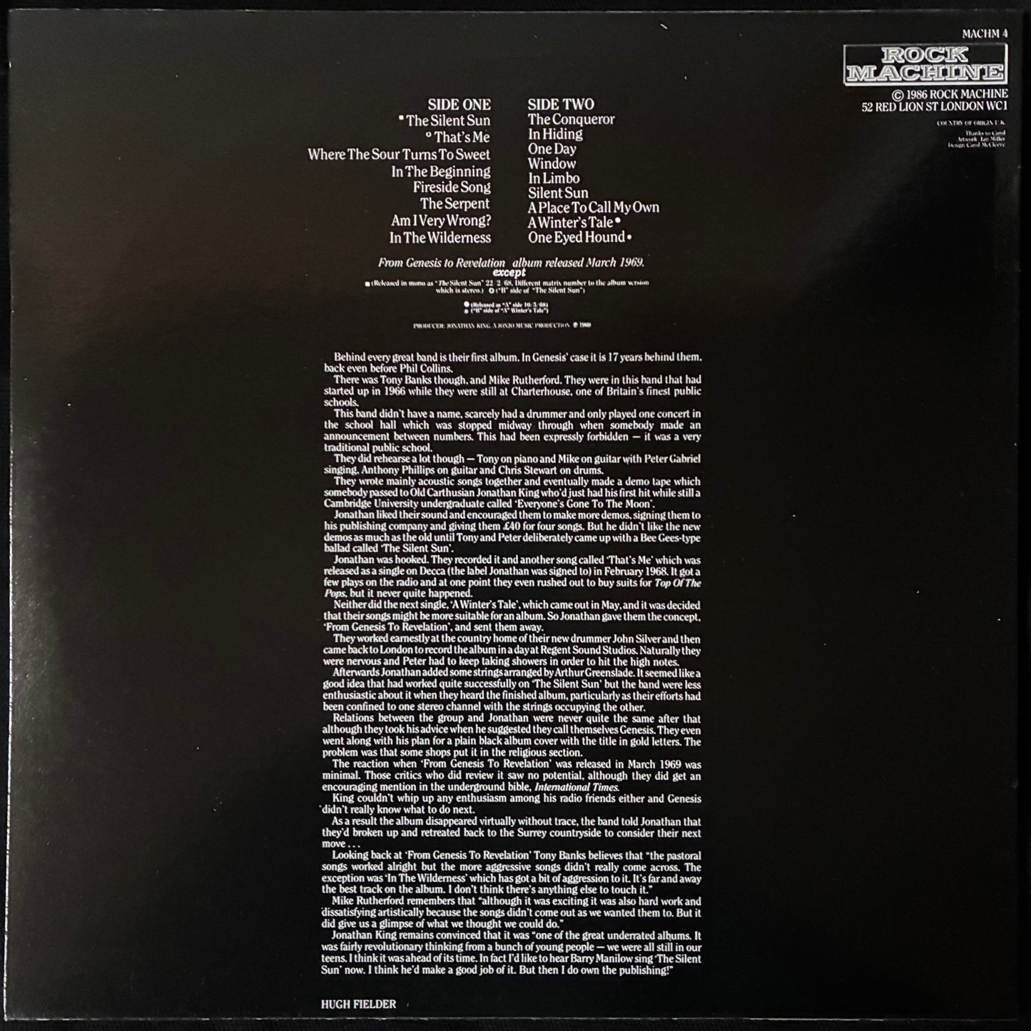 GENESIS - WHERE THE SOUR TURNS SWEET (USED VINYL 1986 UK M-/M-)