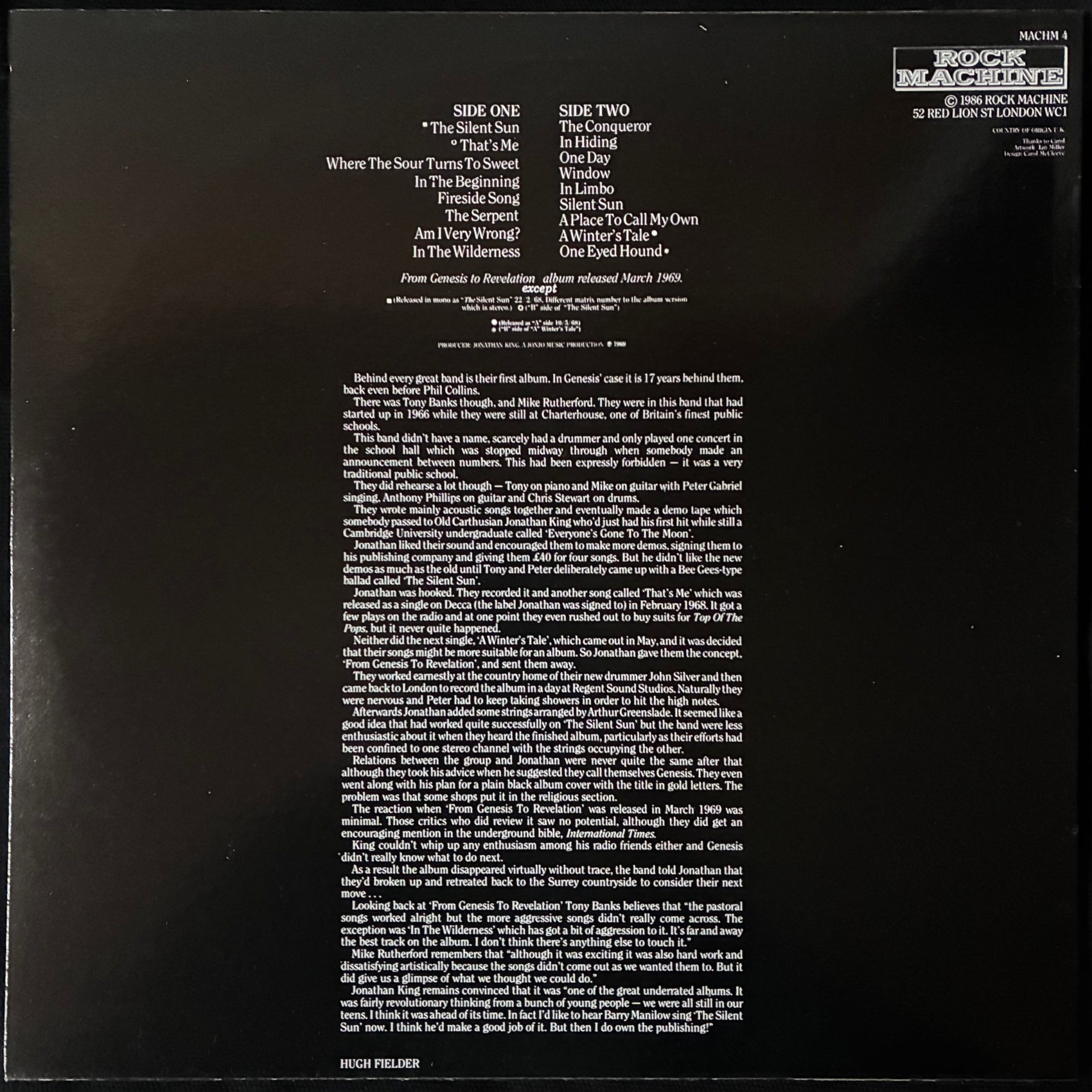 GENESIS - WHERE THE SOUR TURNS SWEET (USED VINYL 1986 UK M-/M-)