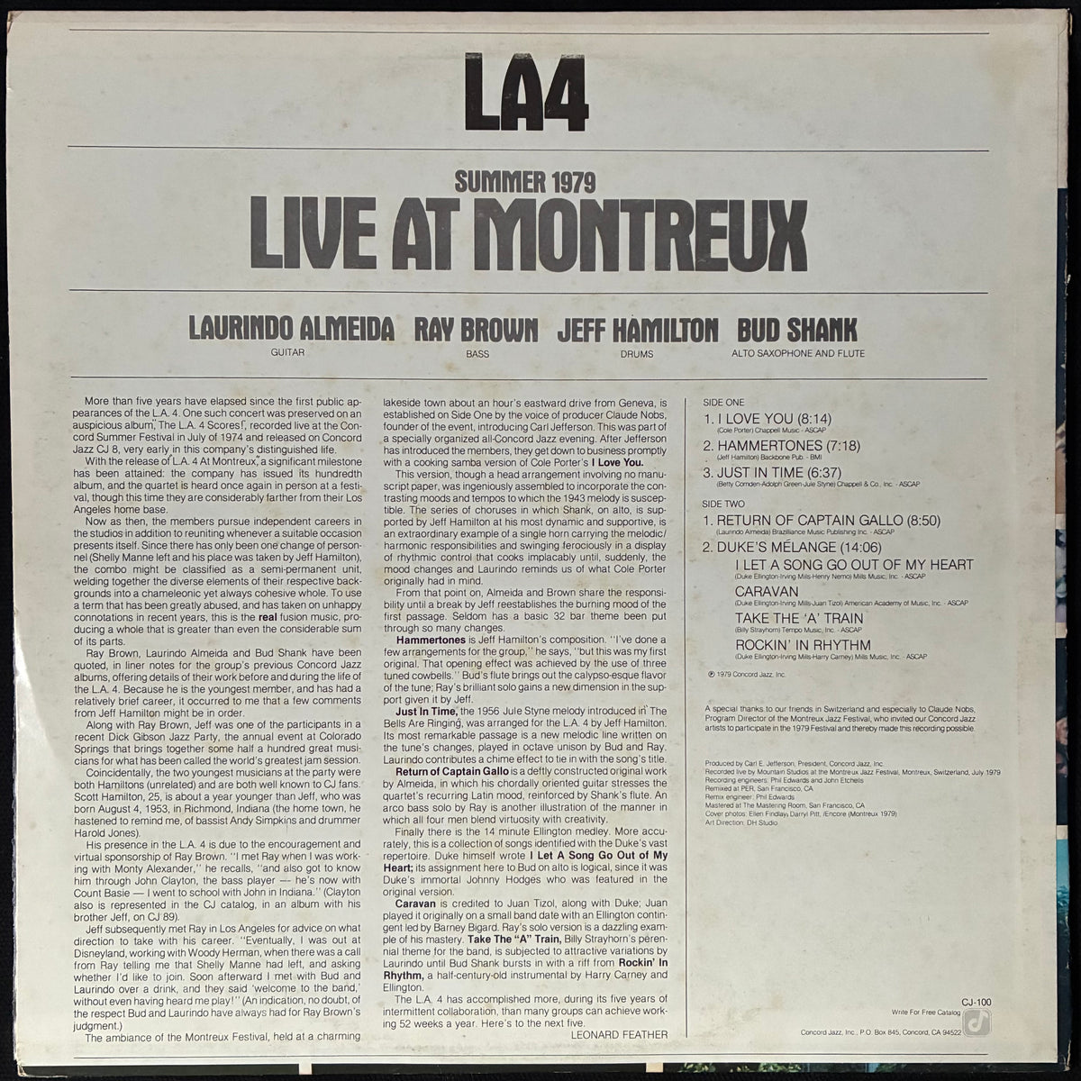 LA4 - LIVE AT MONTREUX (USED VINYL 1979 US M-/EX)