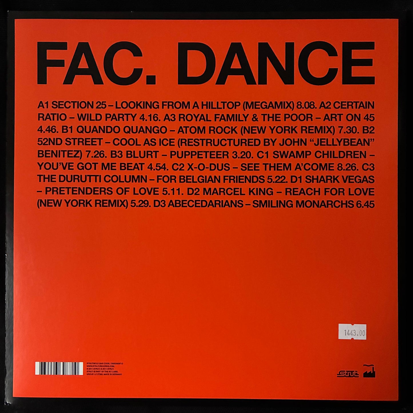 VARIOUS ARTISTS - FAC. DANCE: FACTORY RECORDS 12" MIXES AND RARITIES 1980-87 (2LP) (USED VINYL 2011 EU M-/M-)