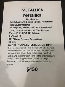 METALLICA – METALLICA (2021 BOX SET 6 x LP 13 x CD 6 x DVD) VINYL