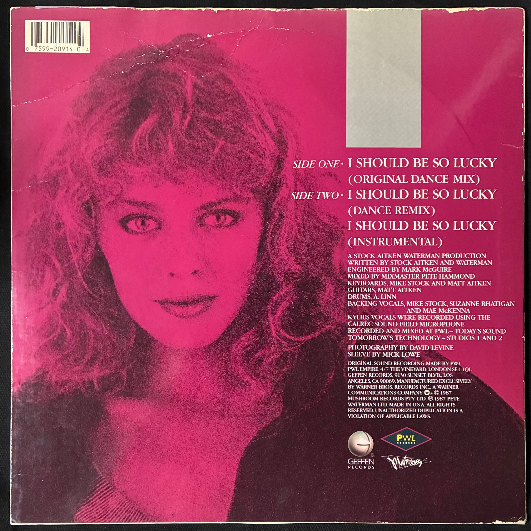 KYLIE MINOGUE - I SHOULD BE SO LUCKY (12") (USED VINYL 1988 US EX+/EX-)