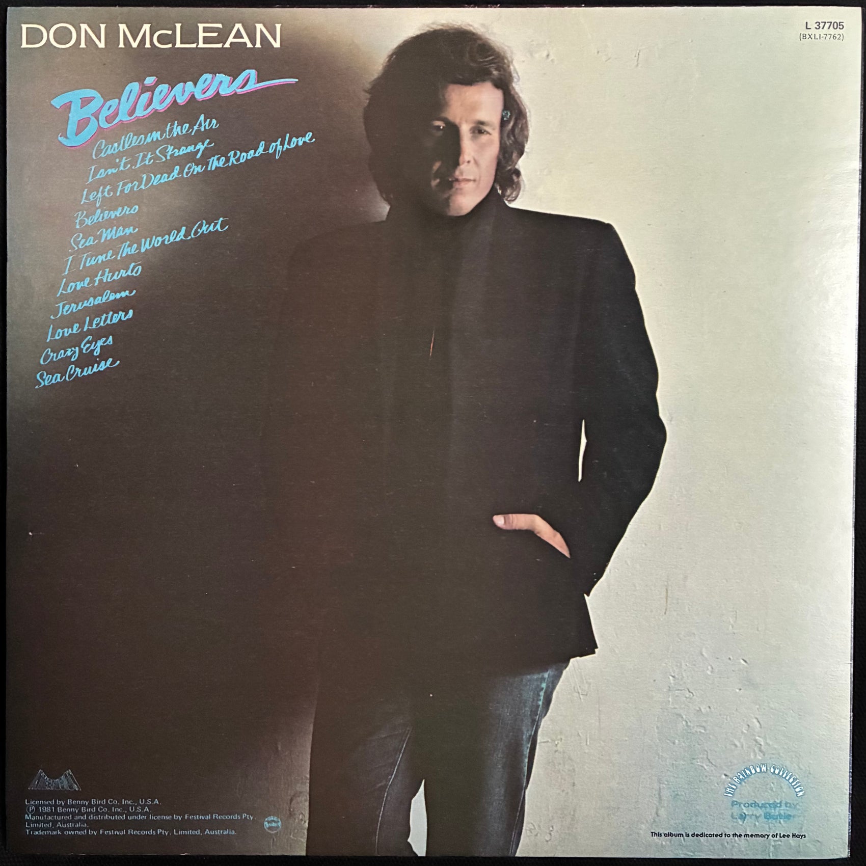 DON MCLEAN - BELIEVERS (USED VINYL 1981 AUS M-/M-)