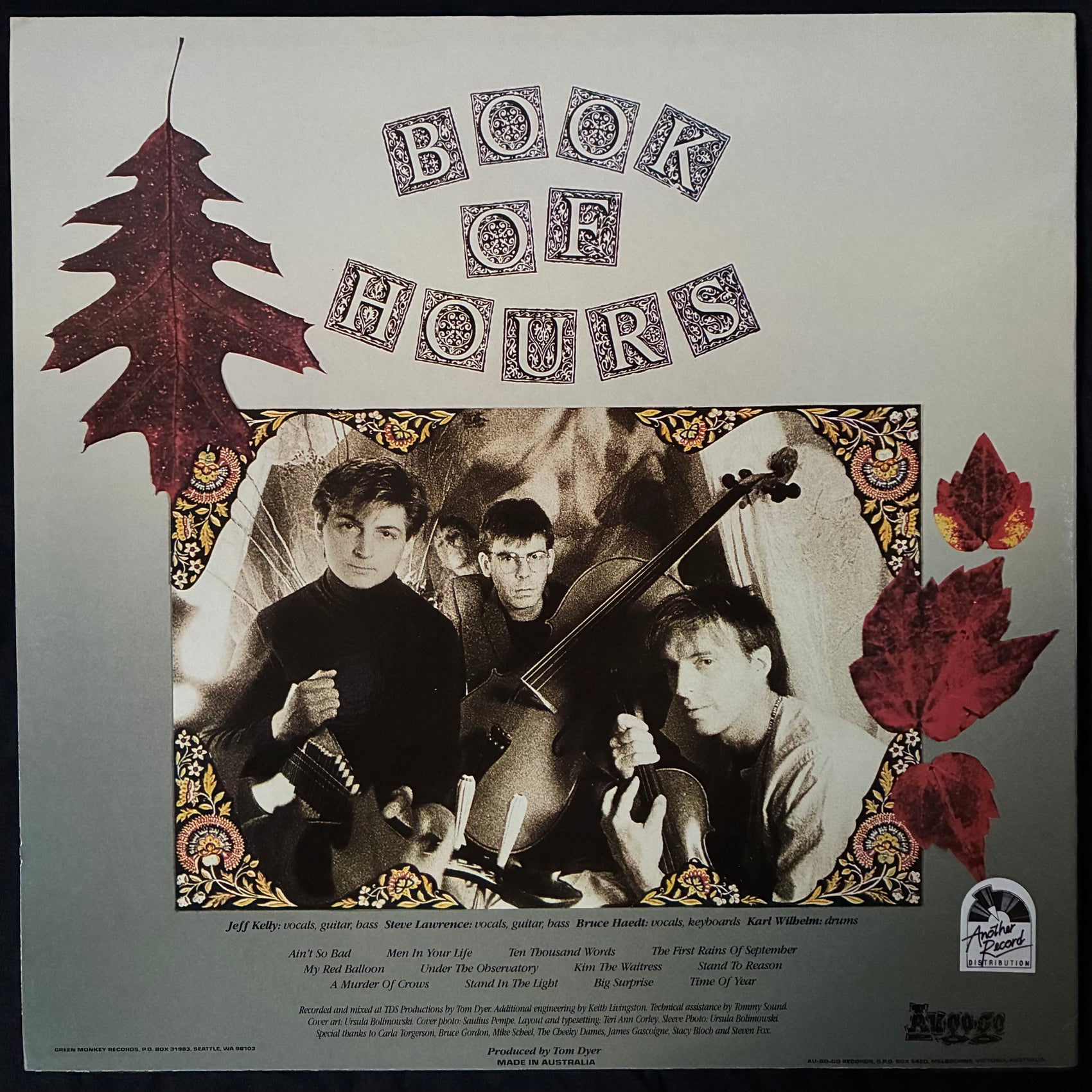 GREEN PAJAMAS - BOOK OF HOURS (GREEN COLOURED) (USED VINYL 1989 AUS M-/M-)