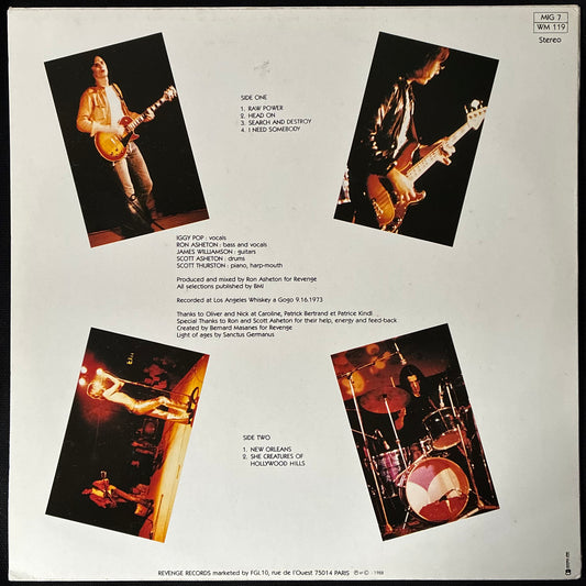 STOOGES - LIVE AT THE WHISKEY A GOGO (PINK COLOURED) (USED VINYL 1988 FRANCE M-/M-)