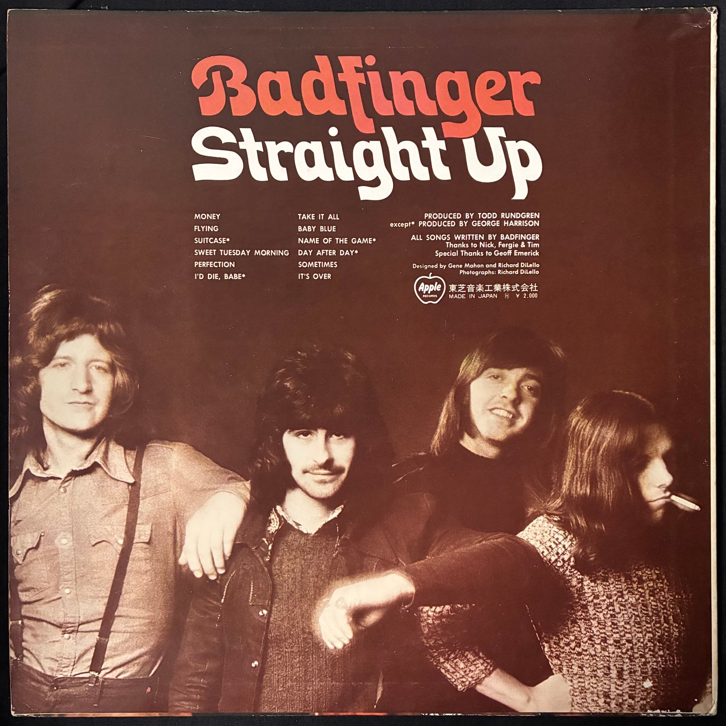 BADFINGER - STRAIGHT UP (USED VINYL 1971 JAPAN M-/EX+)