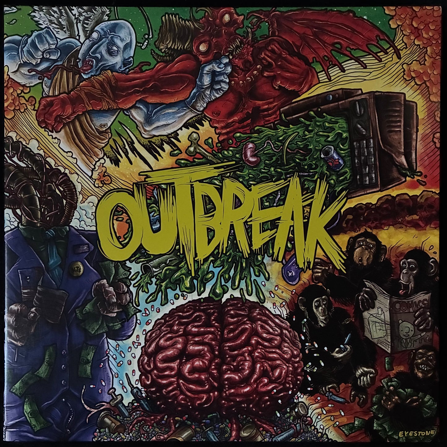 OUTBREAK - OUTBREAK (GREEN/BLACK COLOURED) (USED VINYL 2010 US M-/M-)