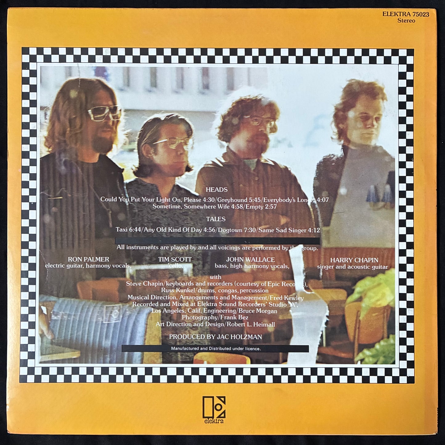 HARRY CHAPIN - HEADS & TAILS (USED VINYL 1972 AUS M-/EX+)