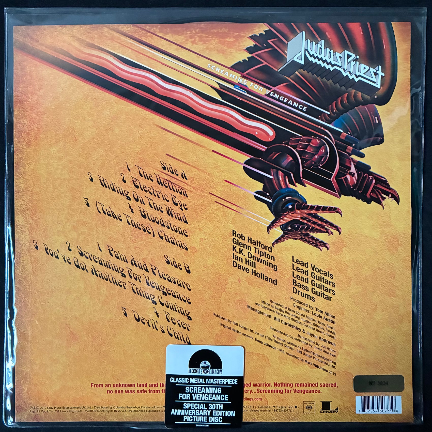 JUDAS PRIEST - SCREAMING FOR VENGEANCE (PICTURE DISC) (USED VINYL 2012 US M-/M-)