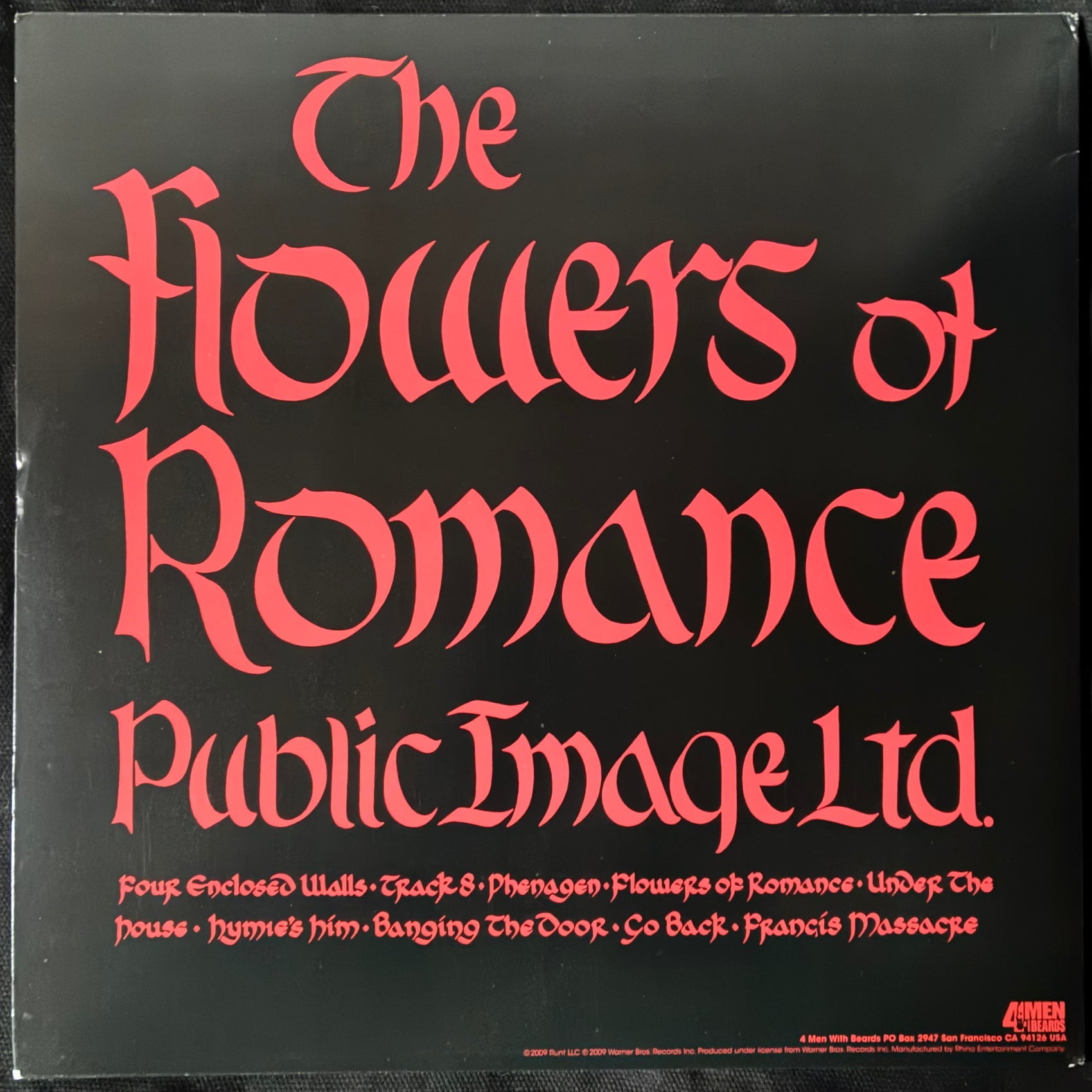 PUBLIC IMAGE LTD - THE FLOWERS OF ROMANCE (USED VINYL 2009 US M-/EX+)