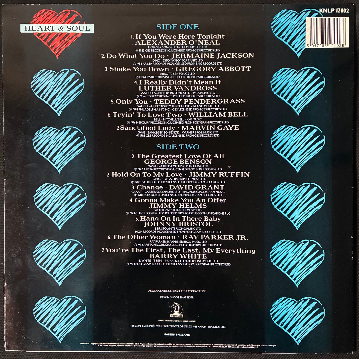 VARIOUS ARTISTS - HEART & SOUL - SOUL BOYS (USED VINYL 1988 UK M-/EX+)