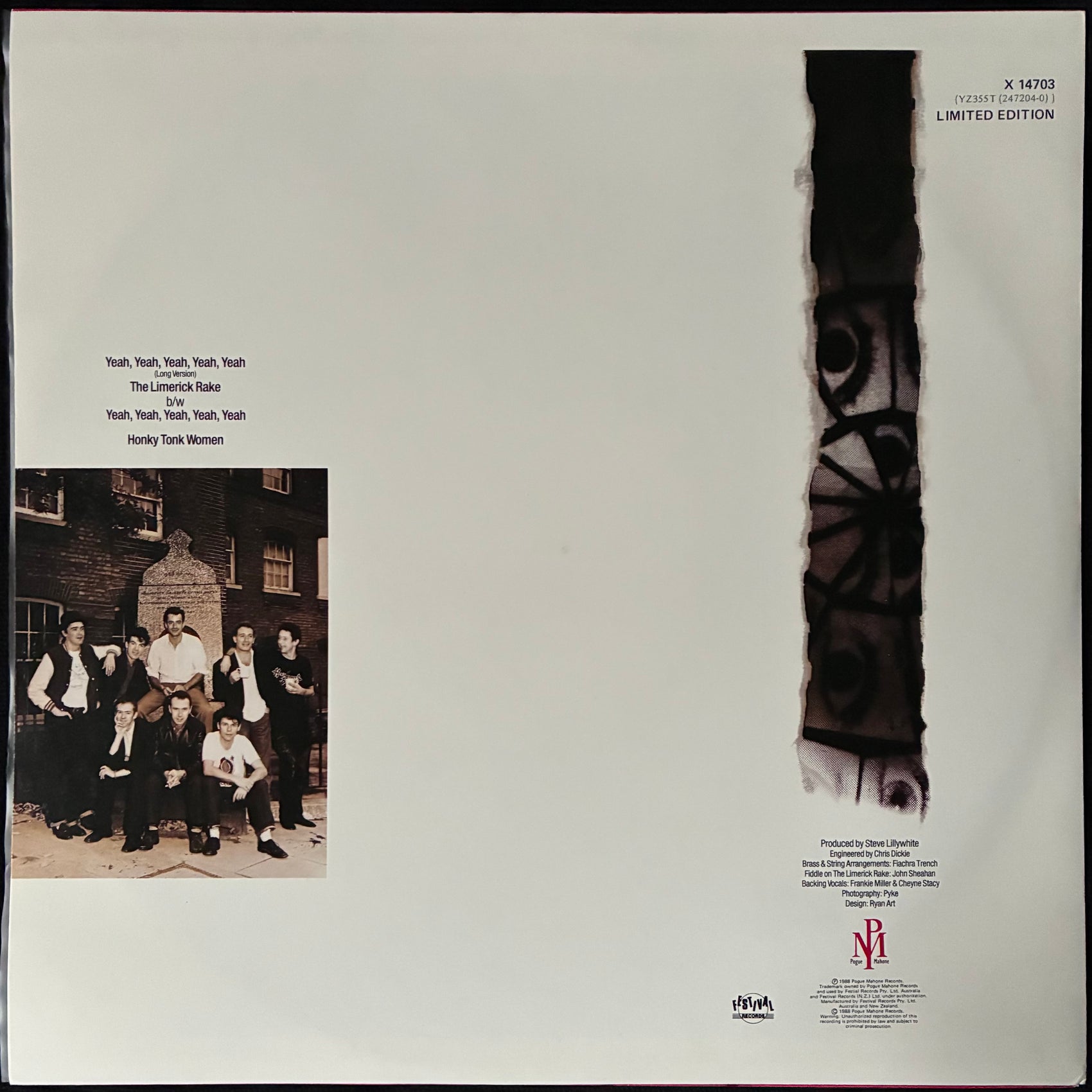 POGUES - YEAH YEAH YEAH YEAH YEAH (12" EP) (USED VINYL 1988 AUS M-/M-)