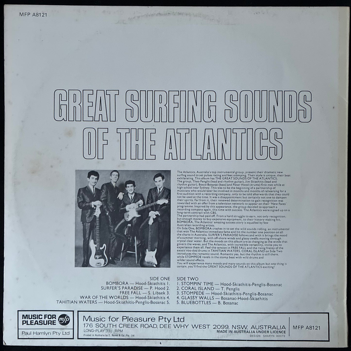 ATLANTICS - GREAT SURFING SOUNDS OF THE ATLANTICS (USED VINYL 1972 AUS M-/EX)