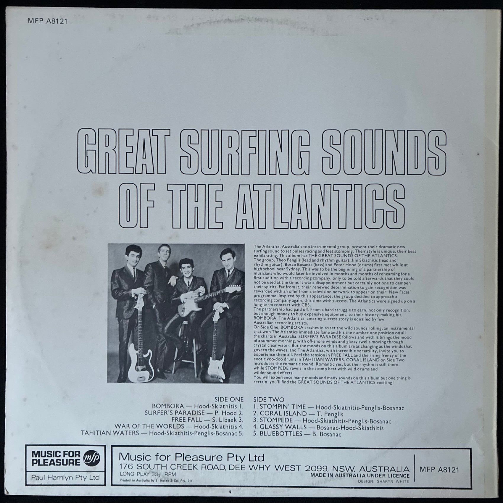 ATLANTICS - GREAT SURFING SOUNDS OF THE ATLANTICS (USED VINYL 1972 AUS M-/EX)