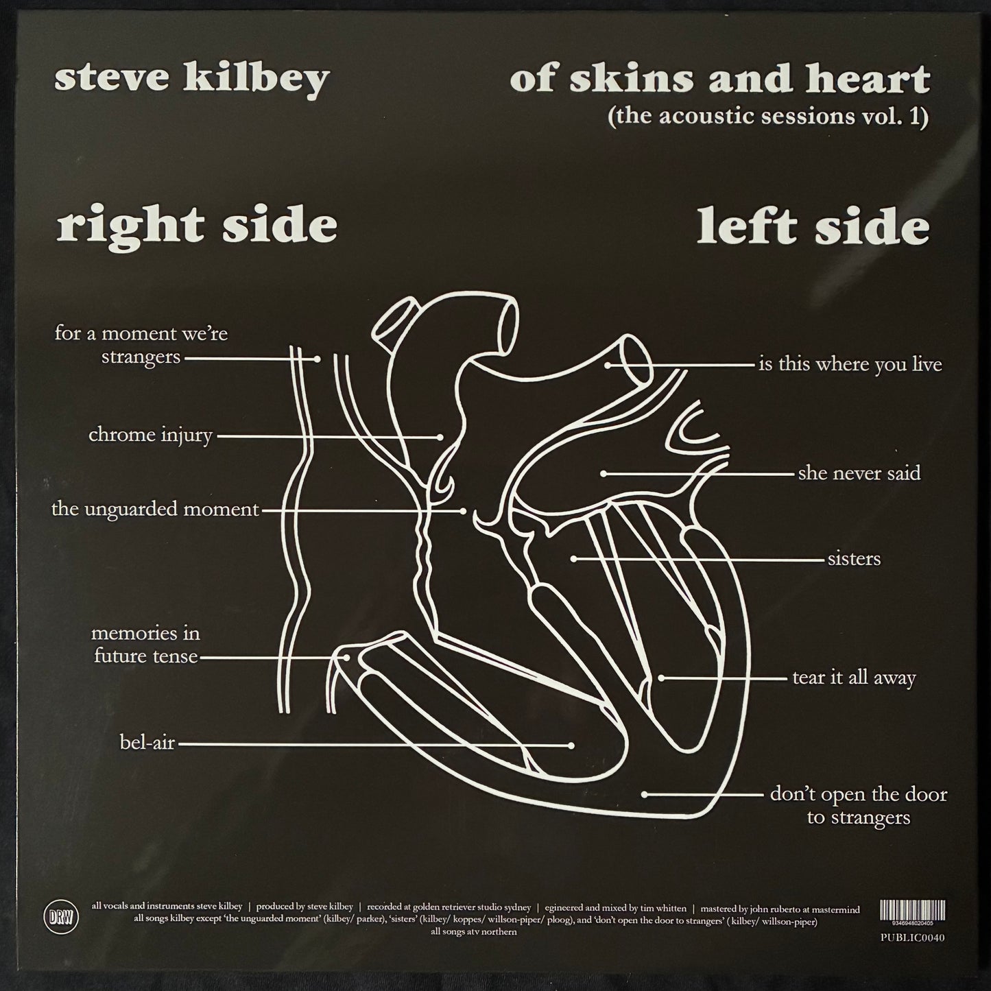 STEVE KILBEY - OF SKINS AND HEART : ACOUSTIC SESSIONS VOL. 1  (RED COLOURED) (SIGNED) (USED VINYL 2022 AUS M-/M-)