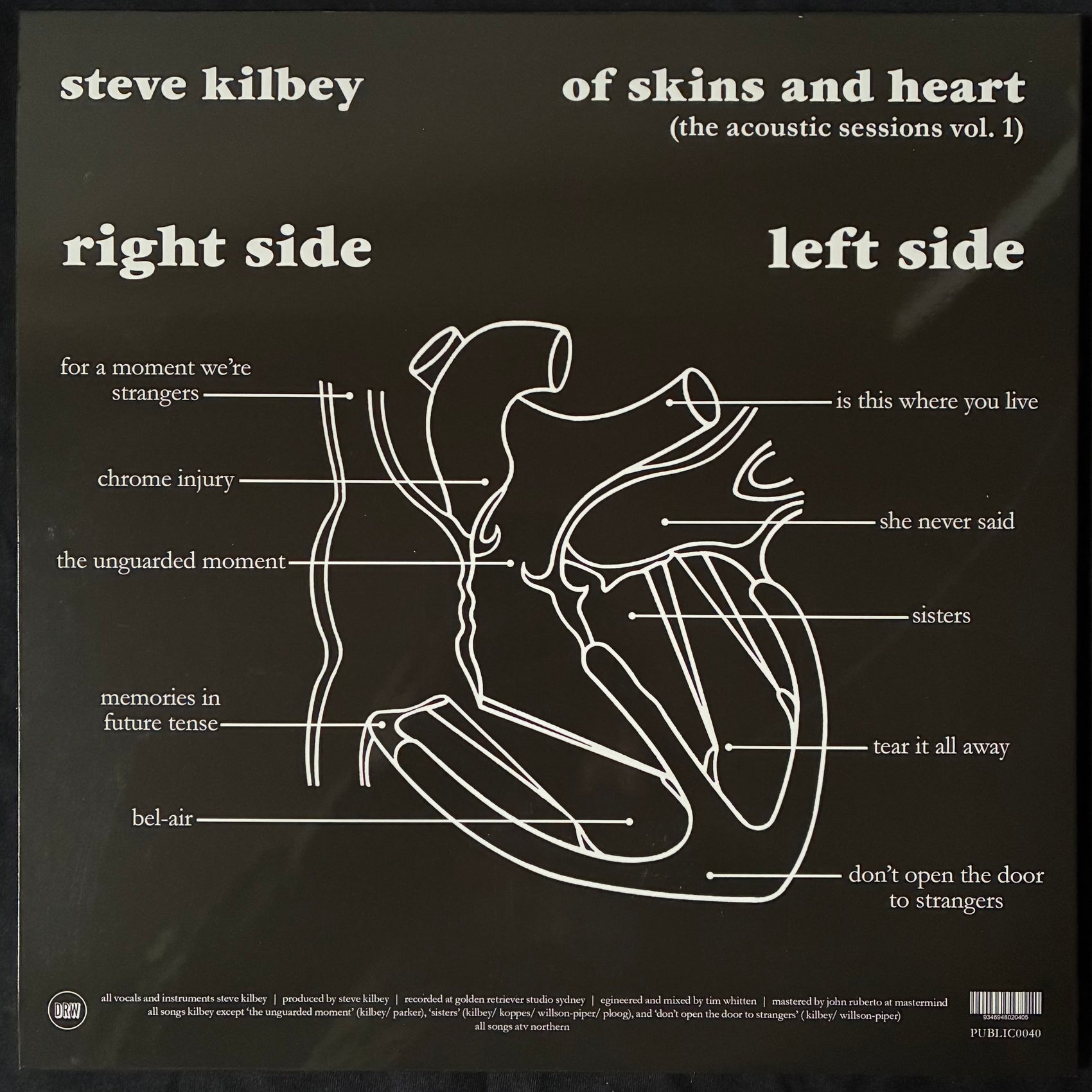 STEVE KILBEY - OF SKINS AND HEART : ACOUSTIC SESSIONS VOL. 1  (RED COLOURED) (SIGNED) (USED VINYL 2022 AUS M-/M-)