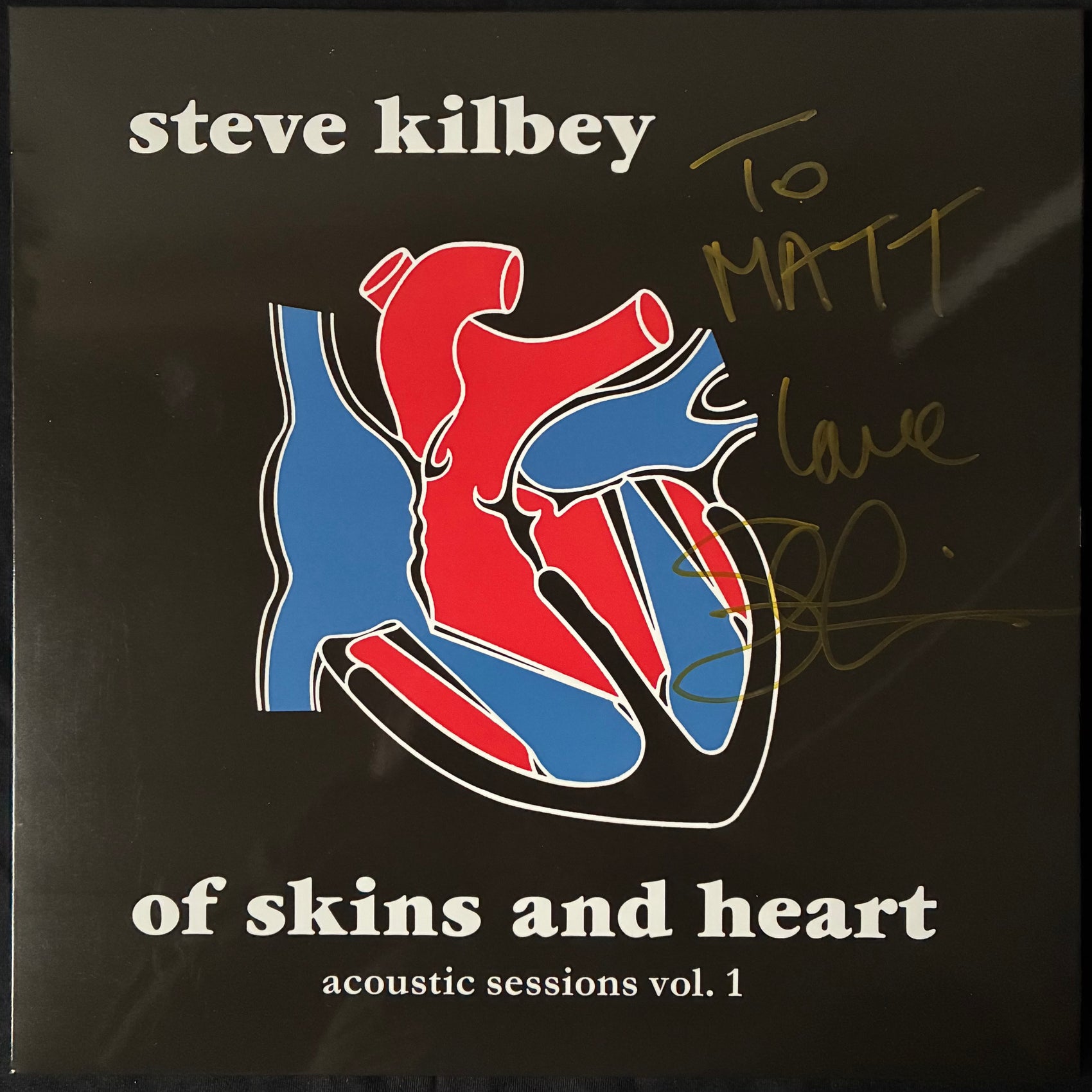 STEVE KILBEY - OF SKINS AND HEART : ACOUSTIC SESSIONS VOL. 1  (RED COLOURED) (SIGNED) (USED VINYL 2022 AUS M-/M-)