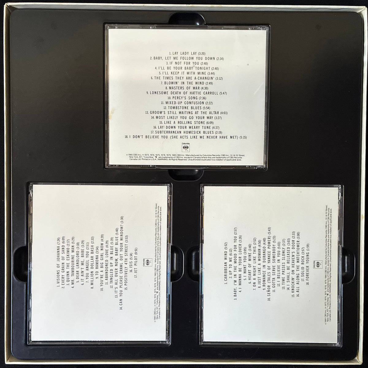 BOB DYLAN - BIOGRAPH (3CD BOX SET) (USED CD 1985 US M-/EX+)