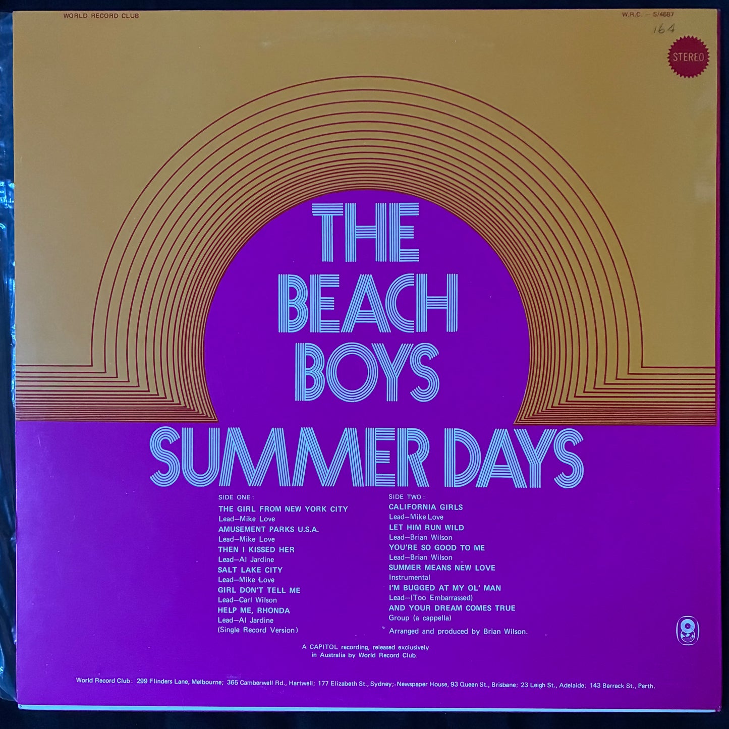 BEACH BOYS - SUMMER DAYS (USED VINYL 1970 AUS M-/EX)