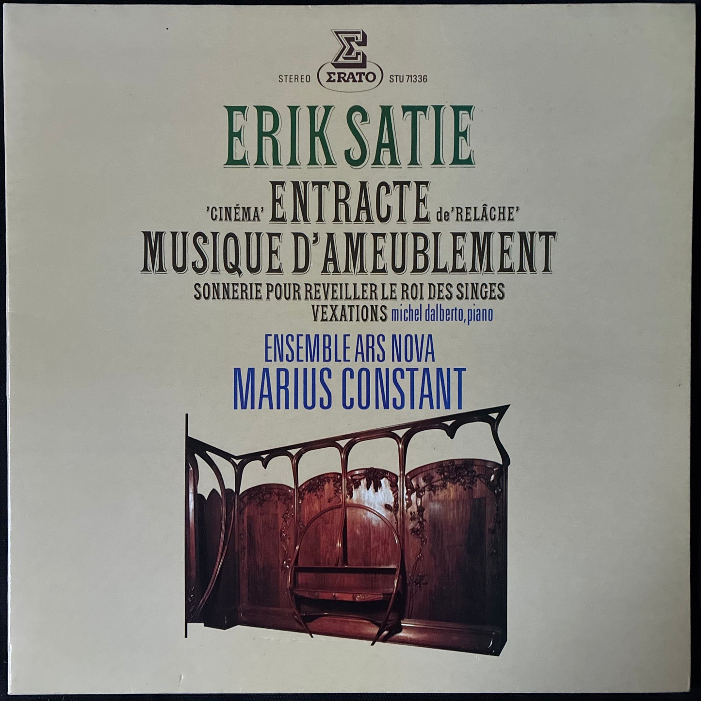 ERIK SATIE - ENTRACTE MUSIQUE D'AMEUBLEMENT SONNERIE POUR REVEILLER LE ROI DES SINGES VEXATIONS (USED VINYL 1981 FRANCE M-/M-)