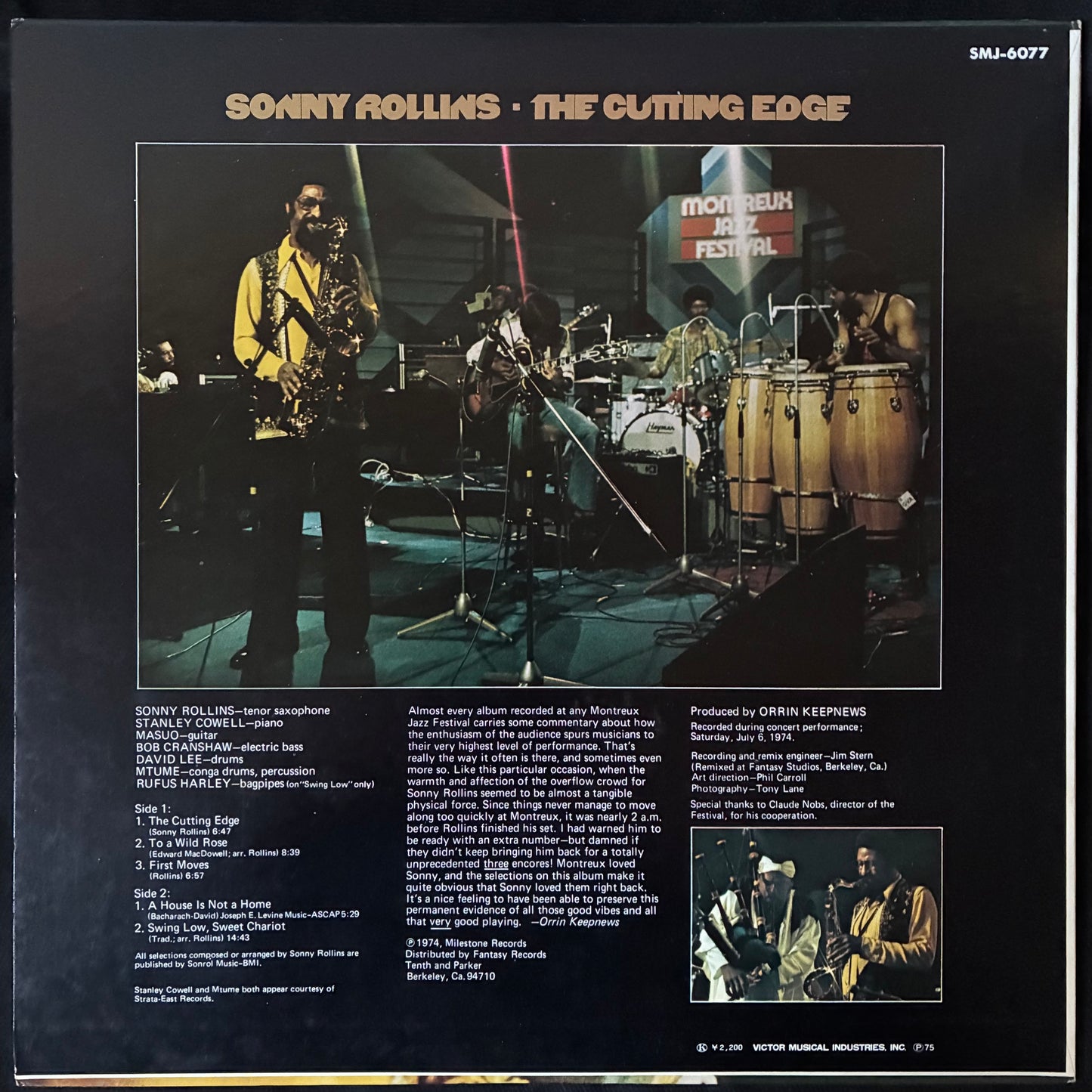 SONNY ROLLINS - THE CUTTING EDGE (USED VINYL 1975 JAPAN M-/M-)