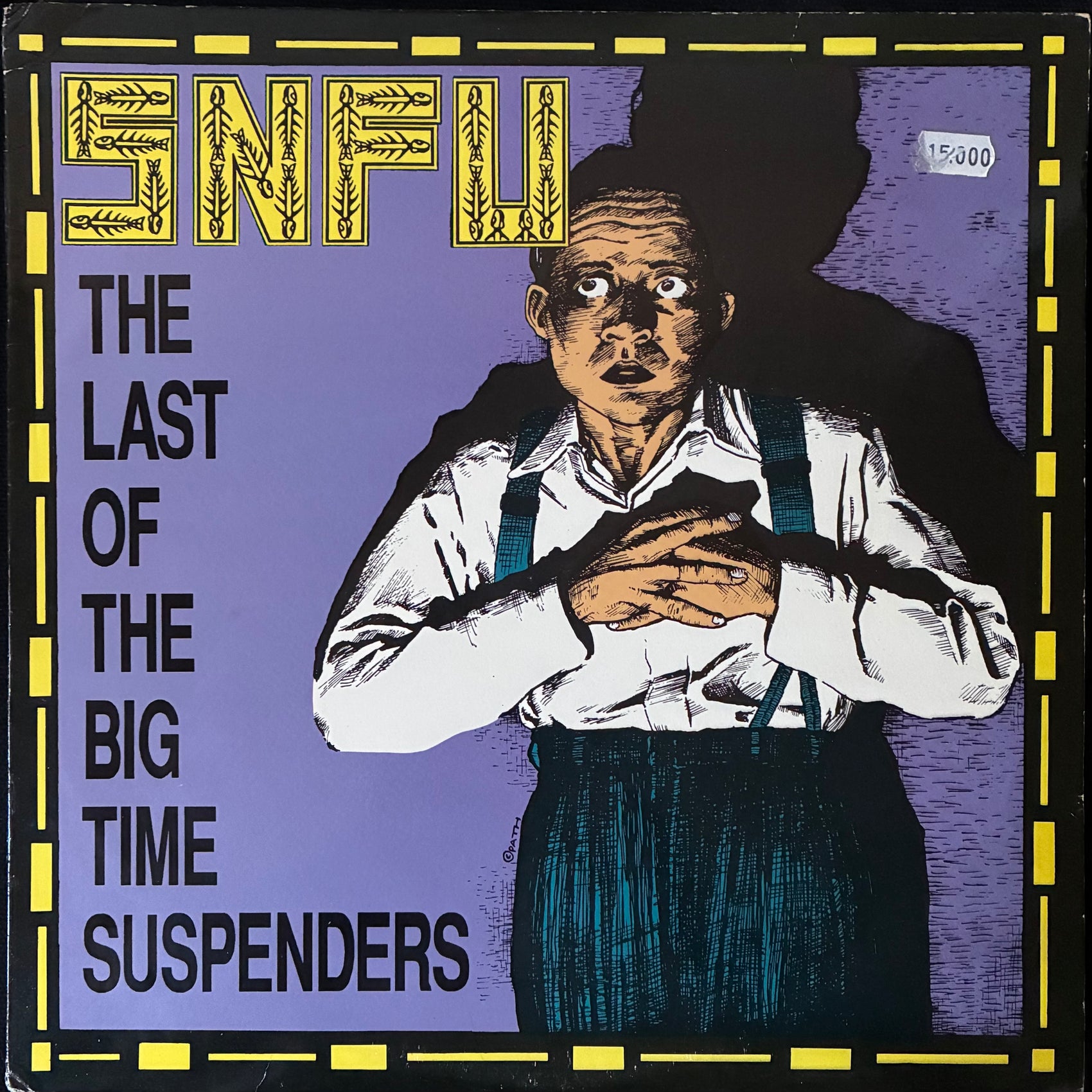 SNFU - THE LAST OF THE BIG TIME SUSPENDERS (YELLOW/WHITE COLOURED) (USED VINYL 1991 US EX+/EX-)
