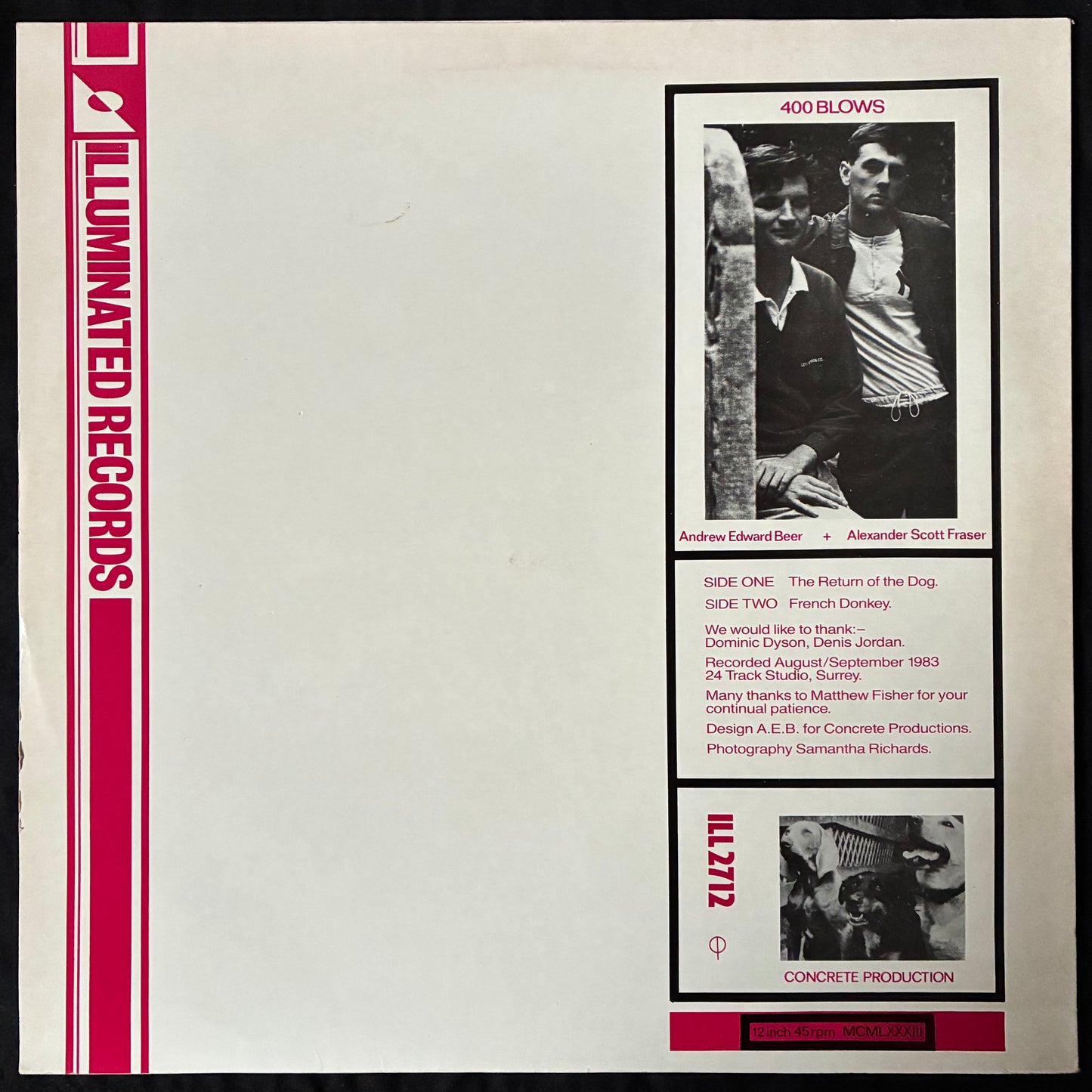 400 BLOWS - THE RETURN OF THE DOG (12") (USED VINYL 1983 UK M-/M-)