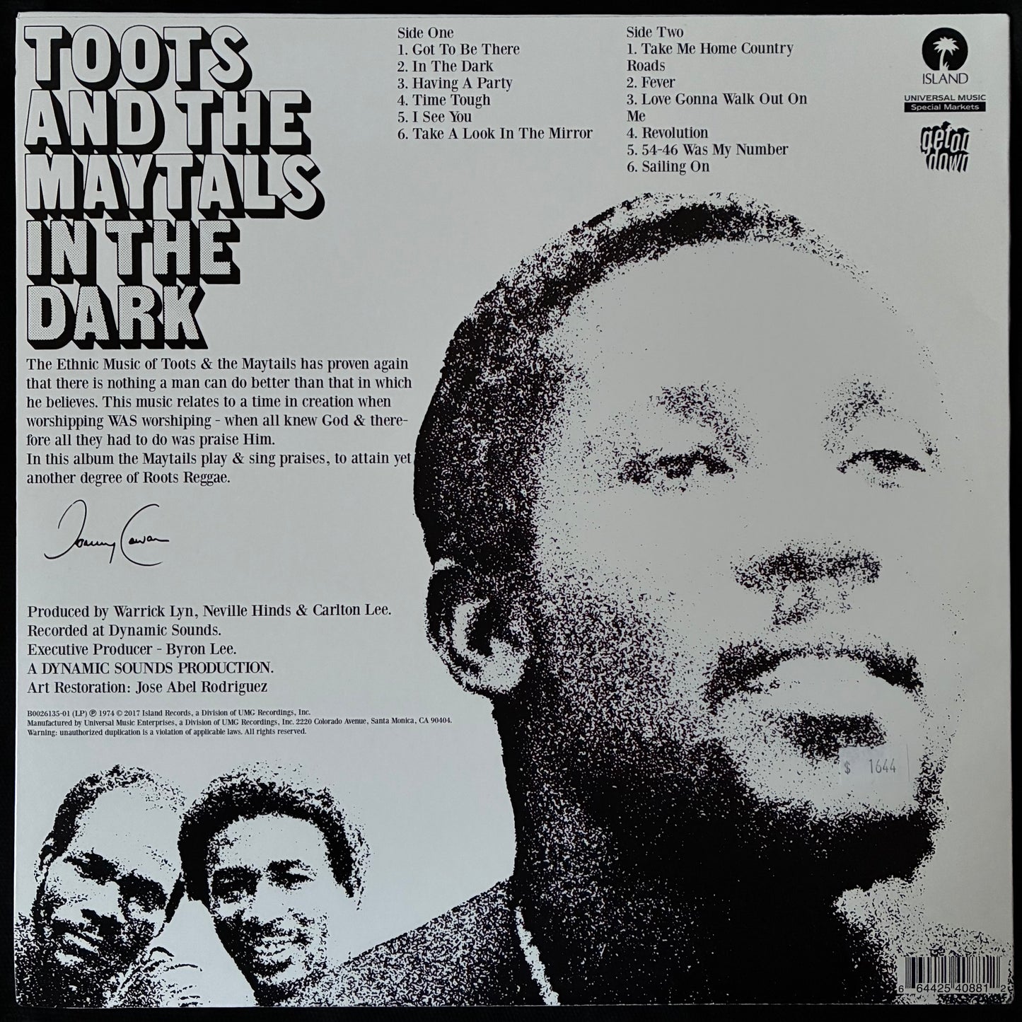 TOOTS AND THE MAYTALS - IN THE DARK (USED VINYL 2017 US M-/M-)