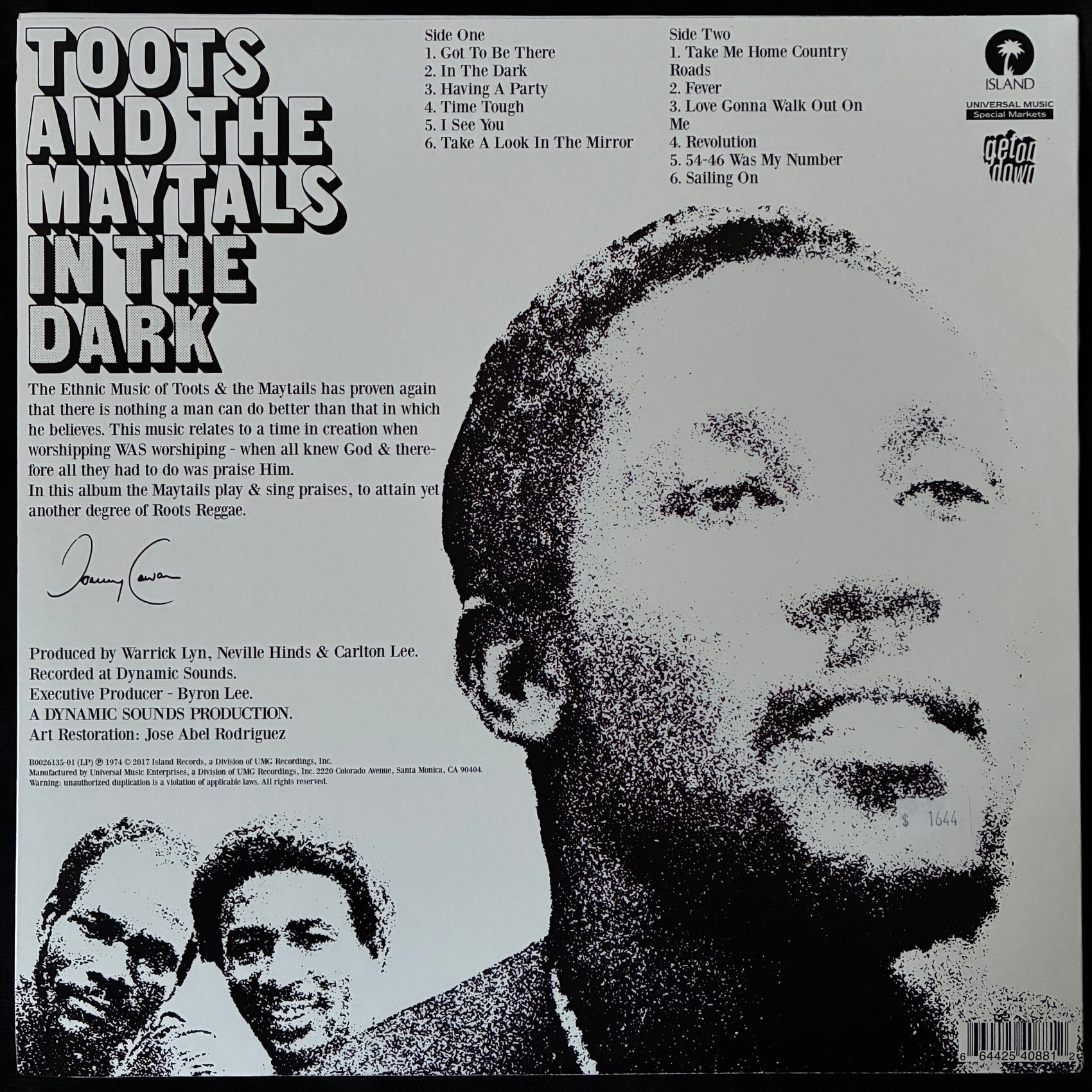 TOOTS AND THE MAYTALS - IN THE DARK (USED VINYL 2017 US M-/M-)