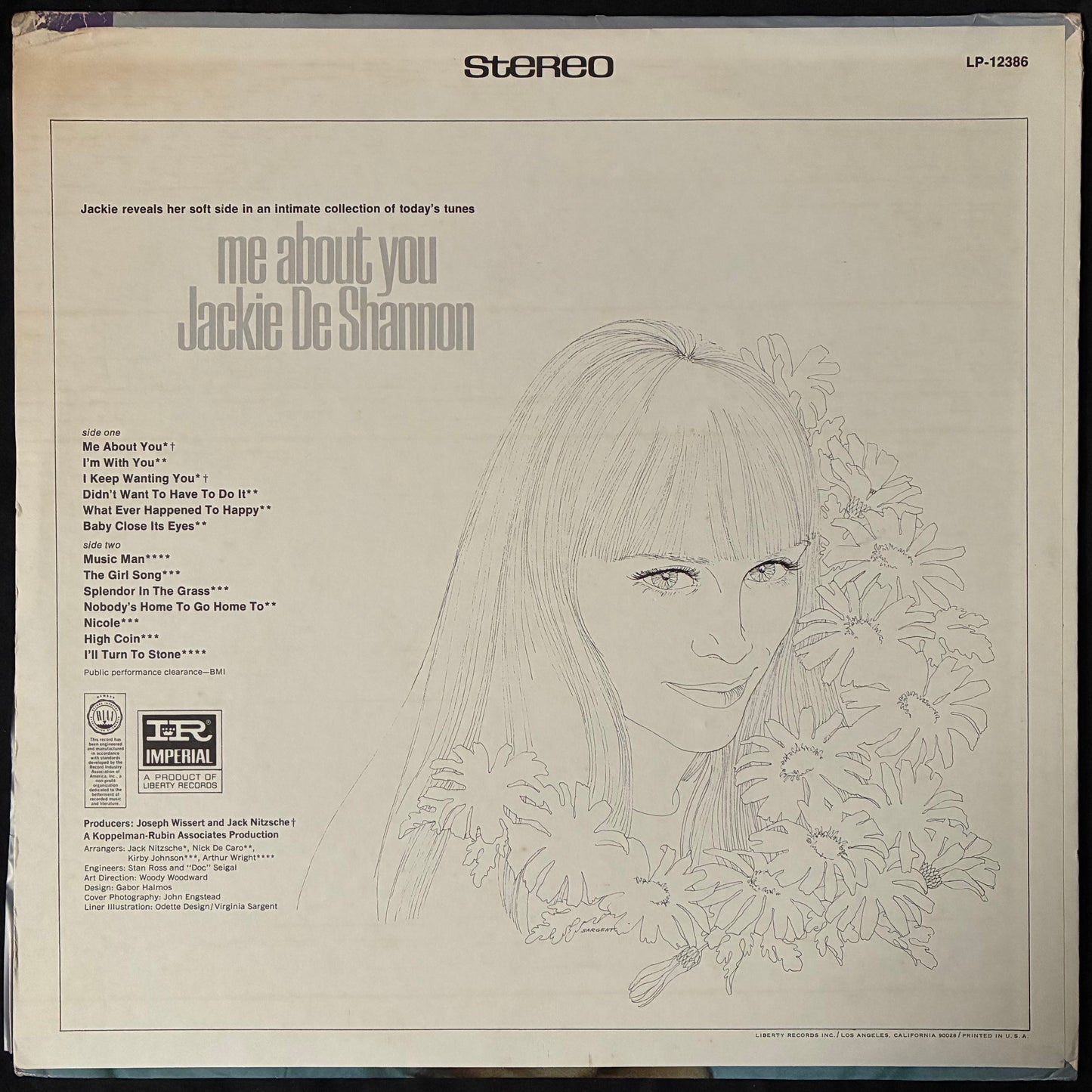 JACKIE DE SHANNON - ME ABOUT YOU (USED VINYL 1968 US M-/EX-)