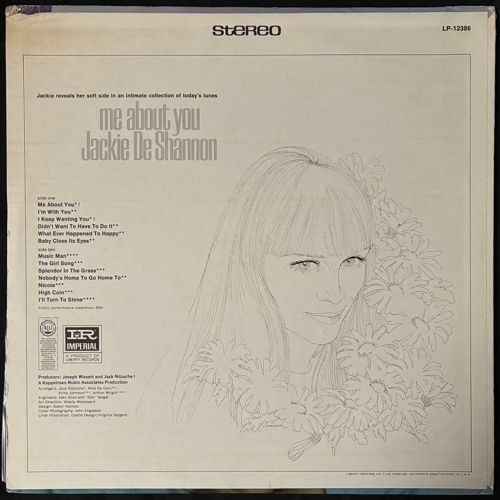 JACKIE DE SHANNON - ME ABOUT YOU (USED VINYL 1968 US M-/EX-)