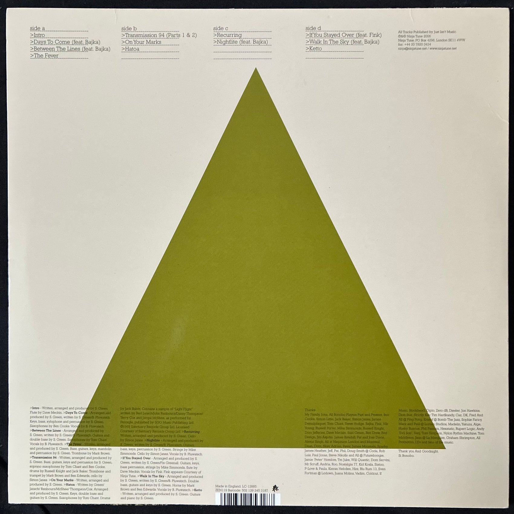 BONOBO - DAYS TO COME (2LP) (USED VINYL UK M-/M-)