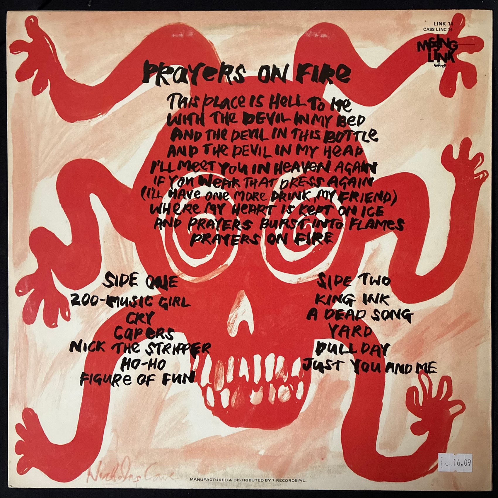BIRTHDAY PARTY - PRAYERS ON FIRE (RED VINYL) (USED VINYL 1981 AUS M-/EX)