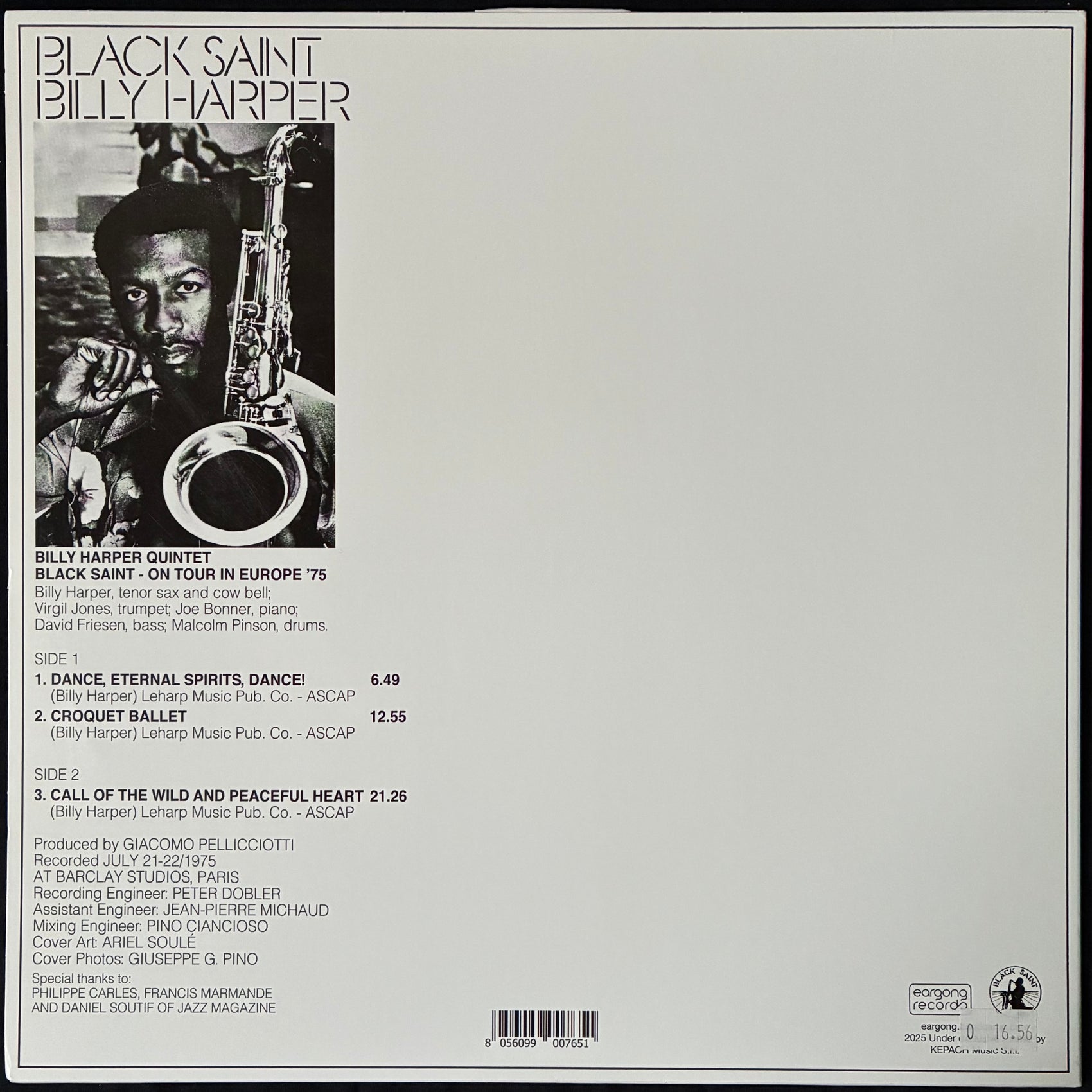 BILLY HARPER - BLACK SAINT (USED VINYL 2025 ITALY M-/EX-)