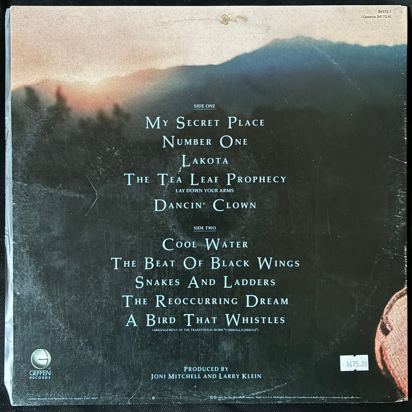 JONI MITCHELL - CHALK MARK IN A RAIN STORM (USED VINYL 1988 AUS EX+/EX)