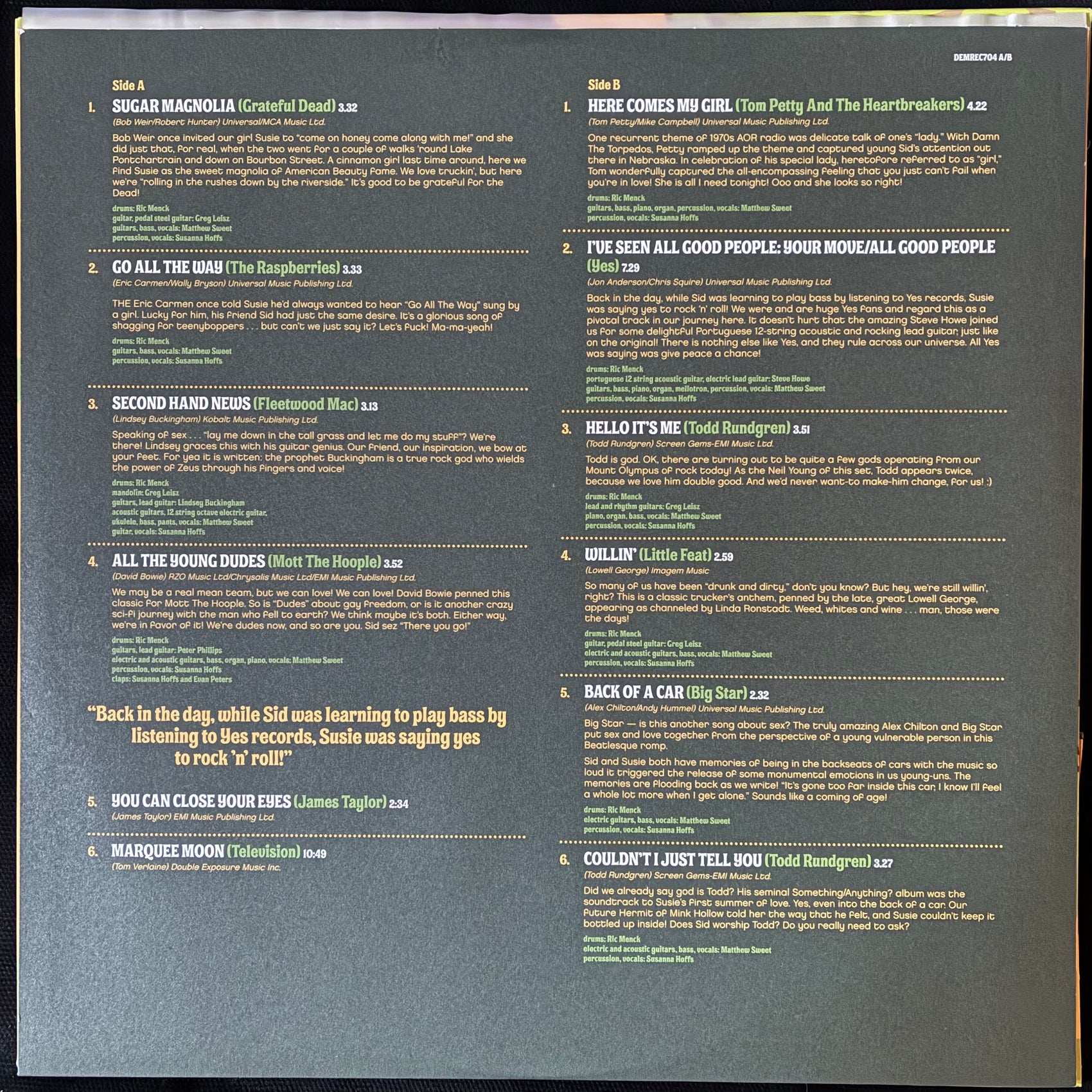 MATTHEW SWEET AND SUSANNA HOFFS - UNDER THE COVERS VOL.2 (2LP) (LIME GREEN COLOURED) (USED VINYL 2020 UK/EU M-/M-)