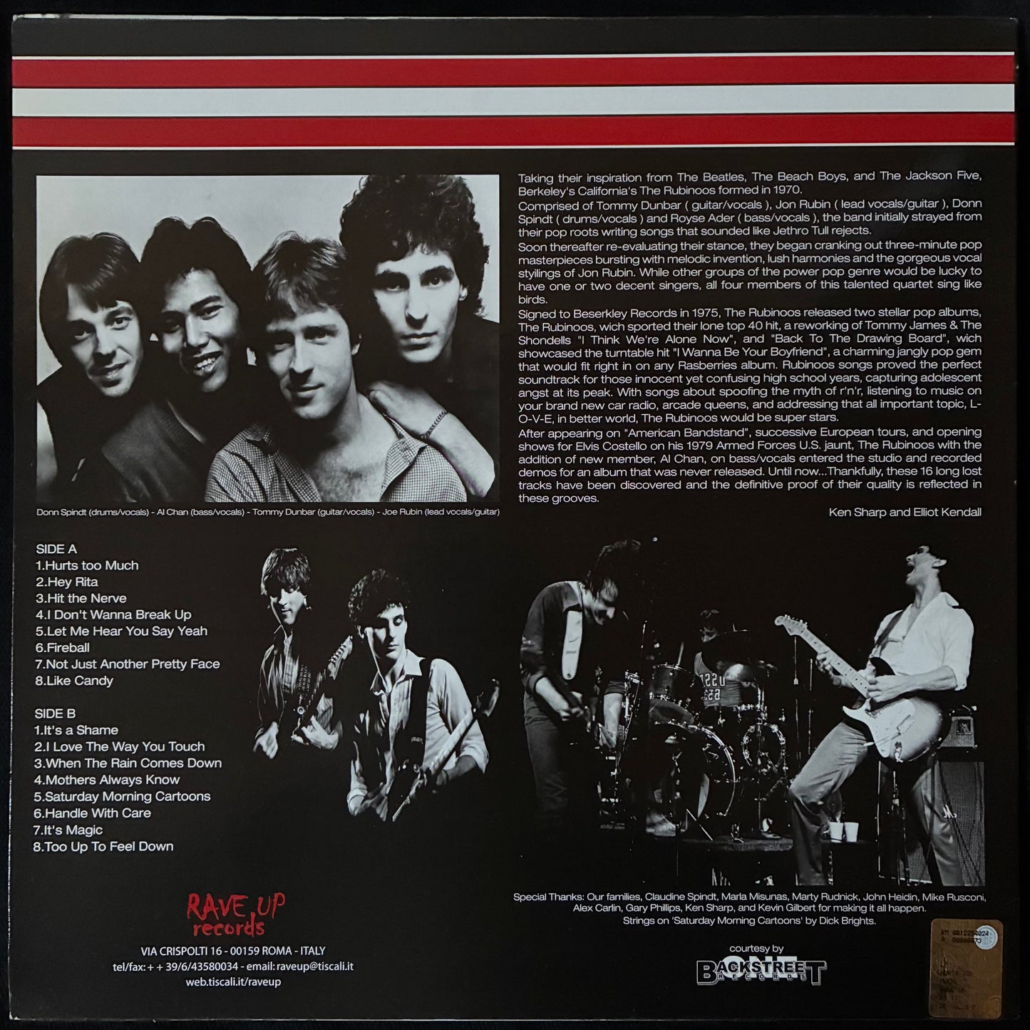 RUBINOOS - HURTS TOO MUCH (USED VINYL 2005 ITALY M-/M-)
