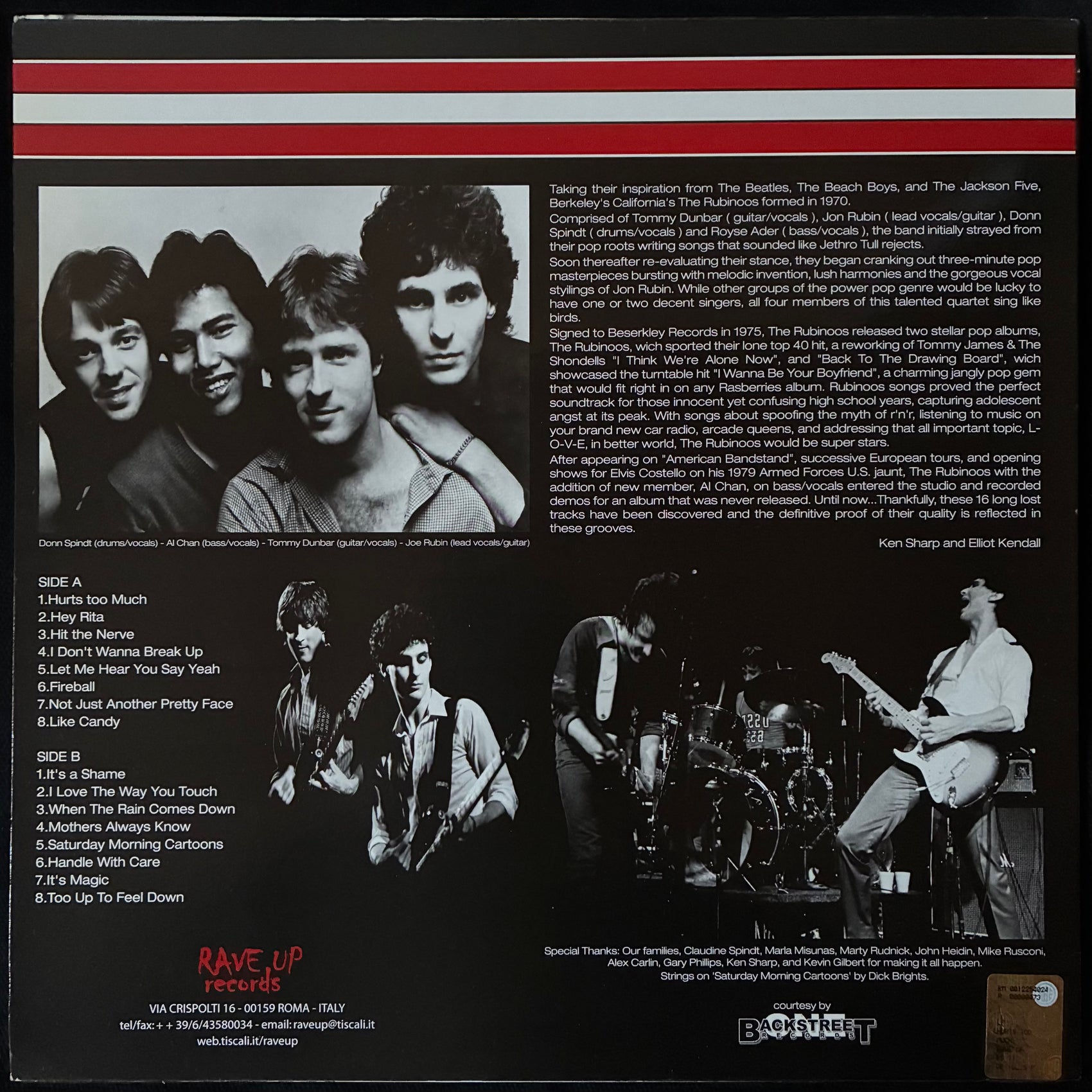 RUBINOOS - HURTS TOO MUCH (USED VINYL 2005 ITALY M-/M-)