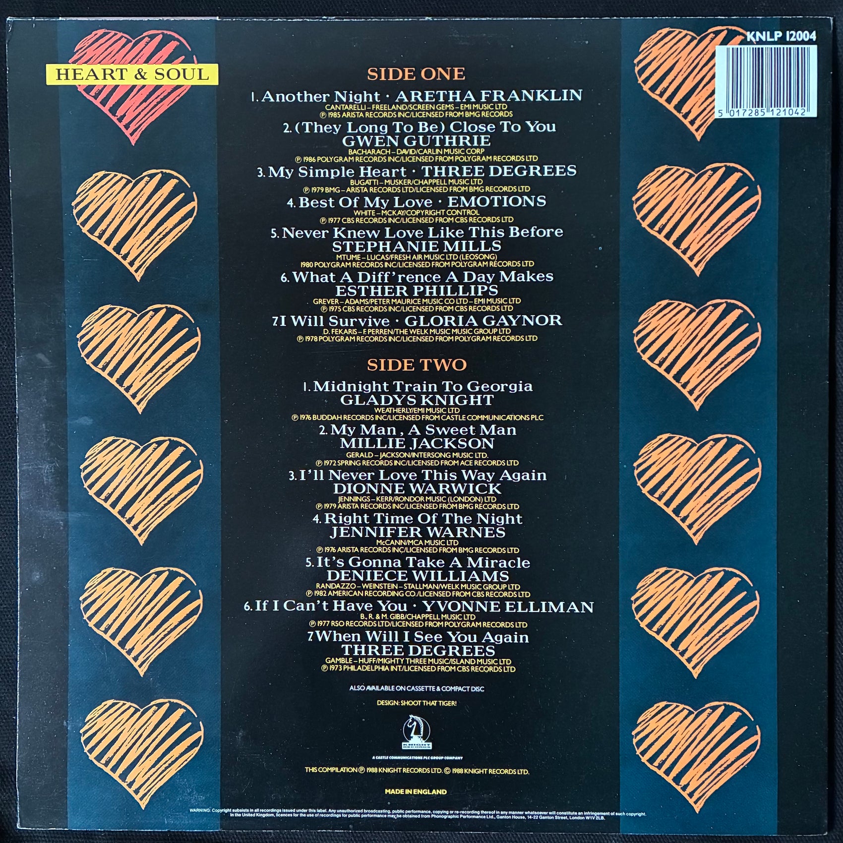 VARIOUS ARTISTS - HEART & SOUL - SOUL GIRLS (USED VINYL 1988 UK M-/M-)