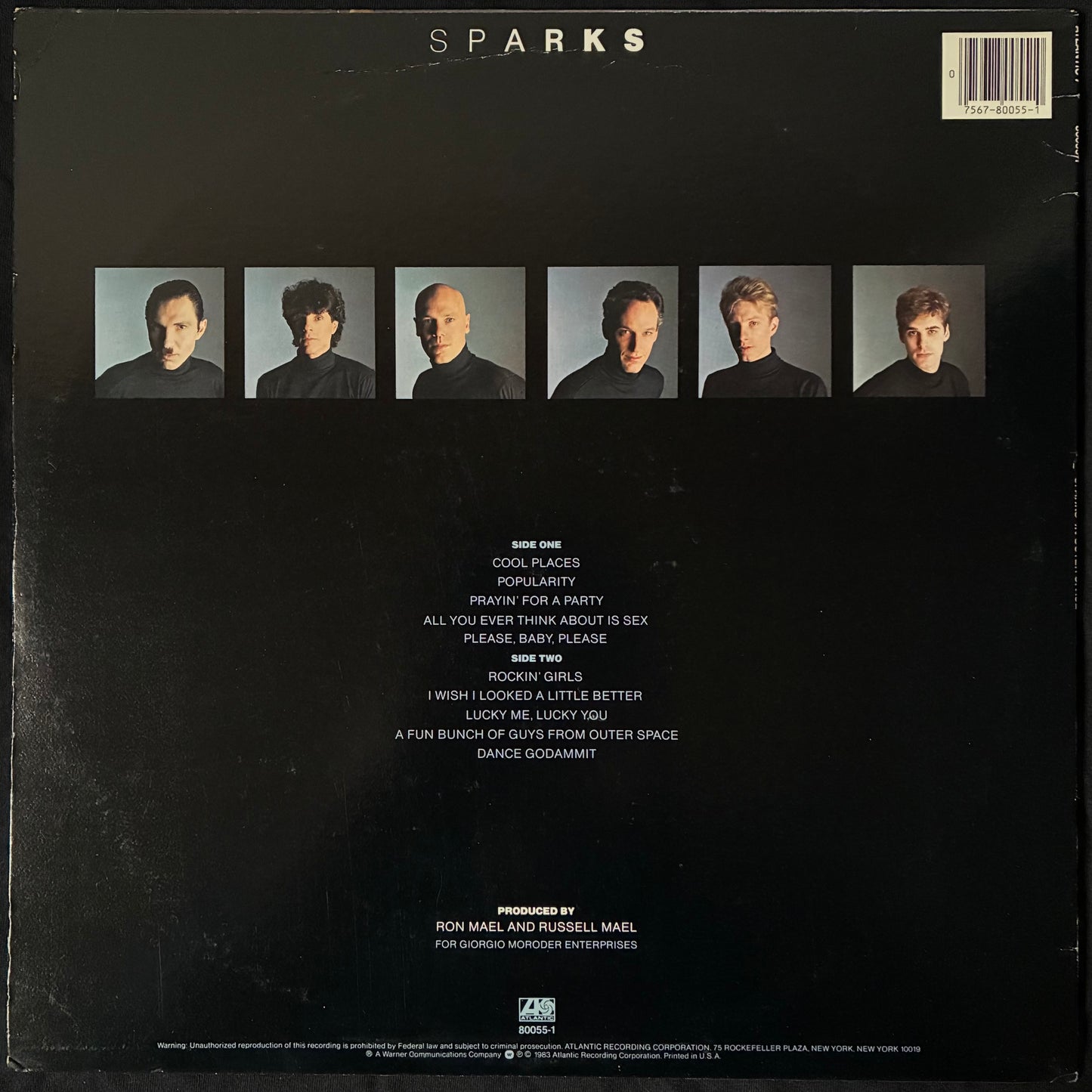 SPARKS - IN OUTER SPACE (USED VINYL 1983 US M-/EX+)