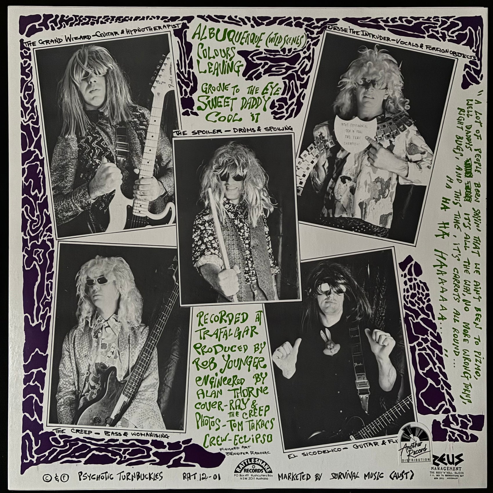 PSYCHOTIC TURNBUCKLES - DESTROY DULL-CITY (MLP) (USED VINYL 1986 AUS M-/M-)