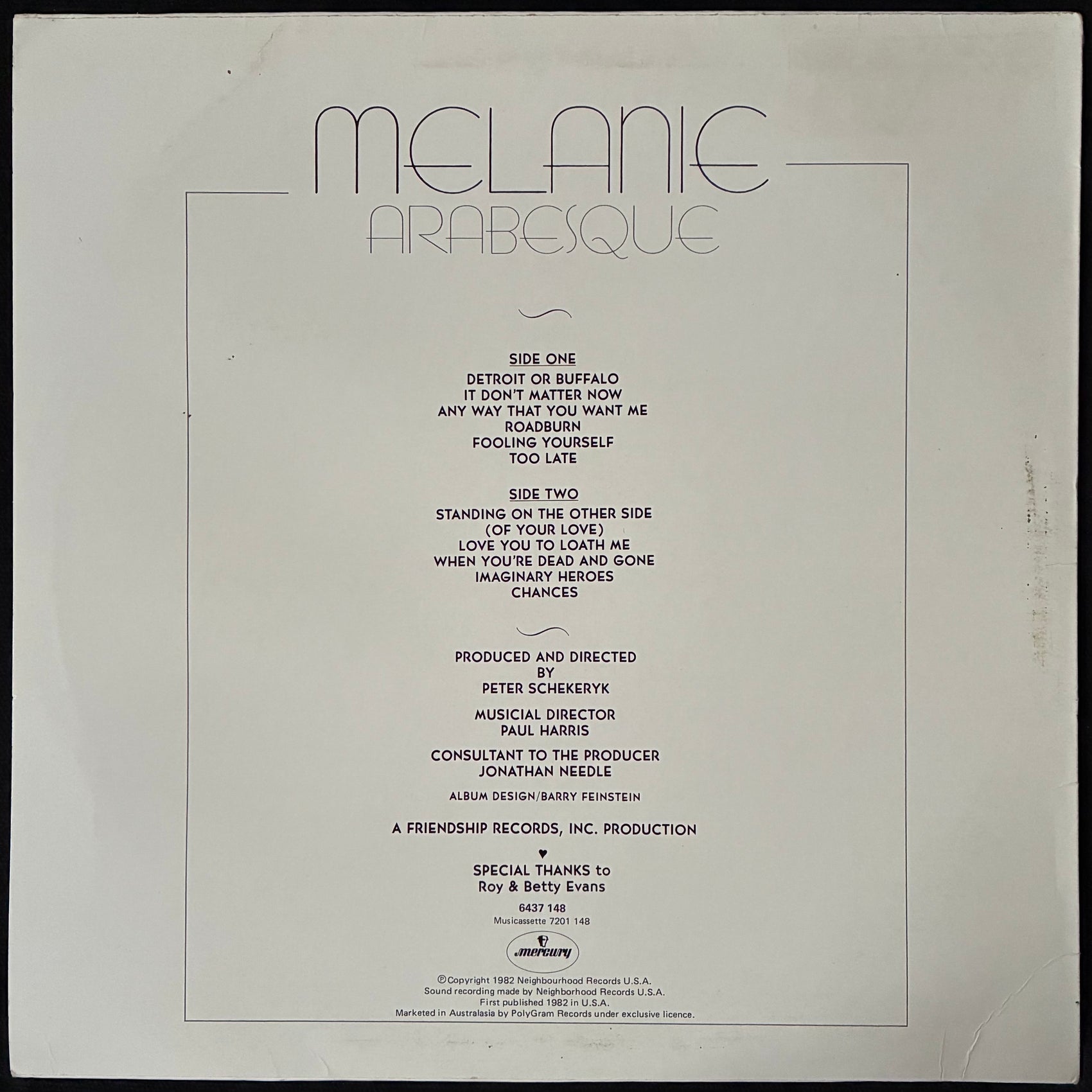 MELANIE - ARABESQUE (USED VINYL 1982 AUS M-/EX+)