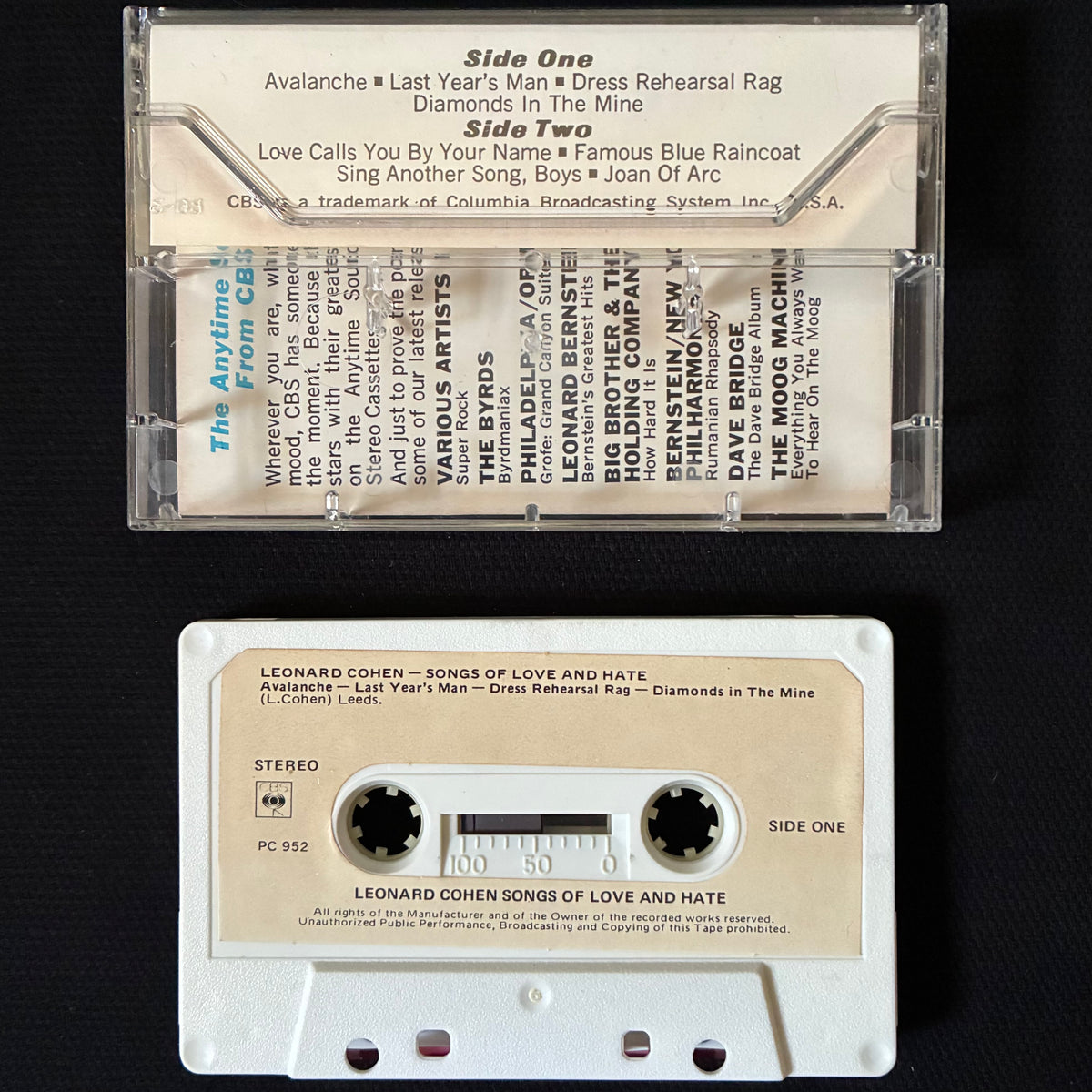 LEONARD COHEN - SONGS OF LOVE AND HATE (USED CASSETTE 1971 AUS)