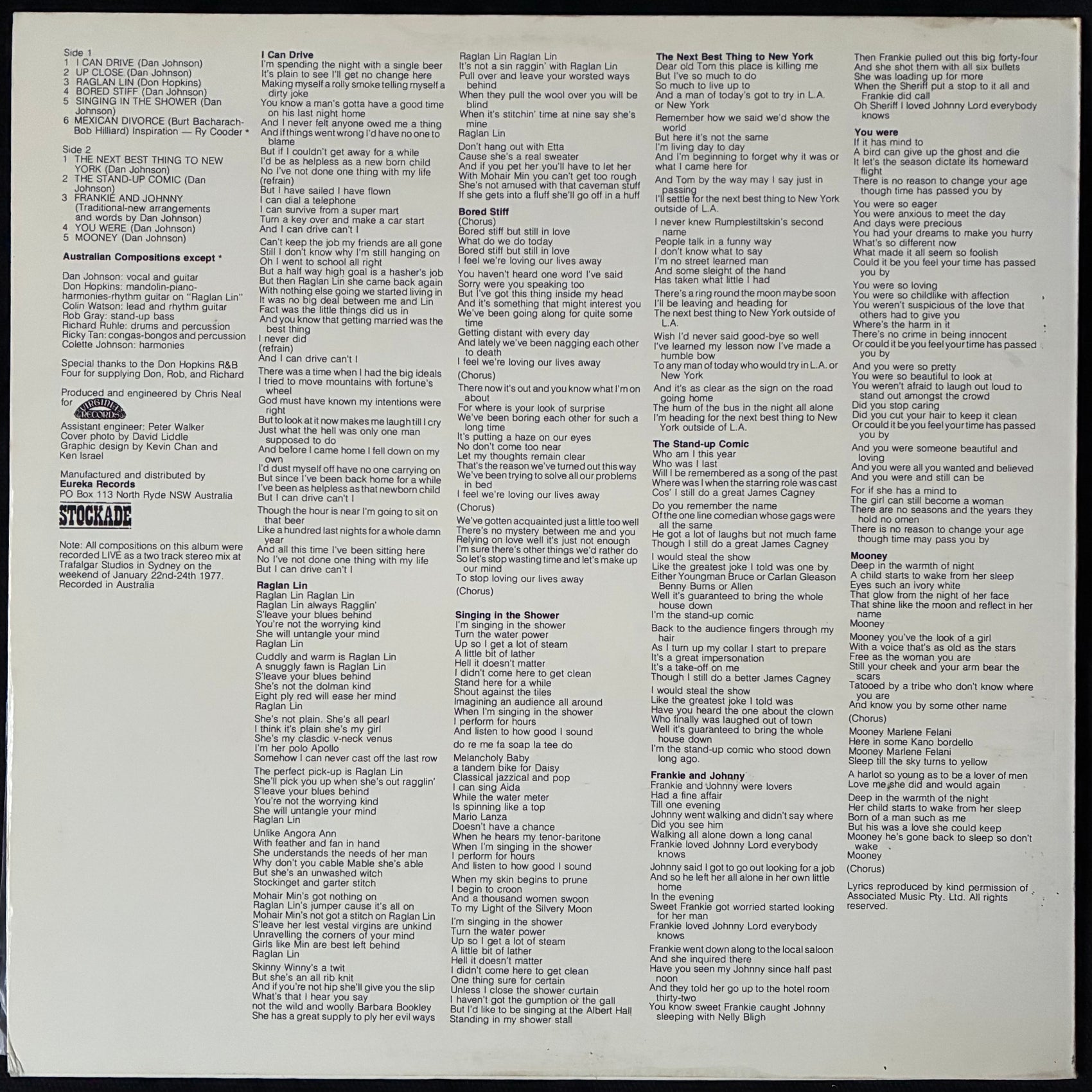 DAN JOHNSON - I CAN DRIVE (USED VINYL 1977 AUS M-/EX+)