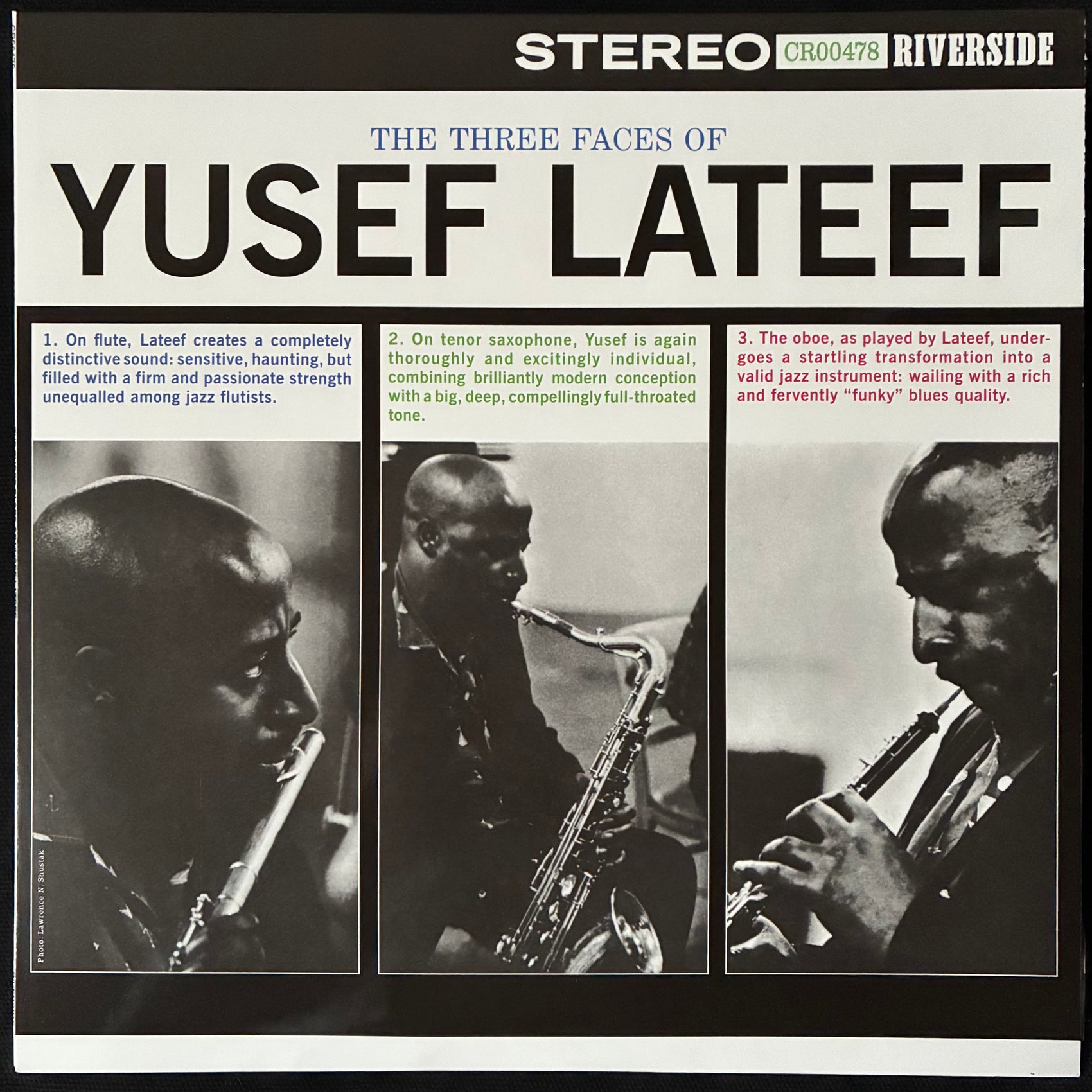 YUSEF LATEEF - THE THREE FACES OF YUSEF LATEEF (VMP) (USED VINYL 2022 US M-/M-)