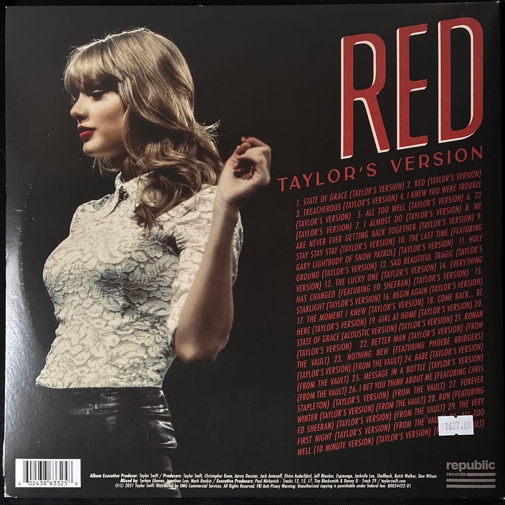TAYLOR SWIFT - RED (4LP) (USED VINYL 2021 M-/M-)
