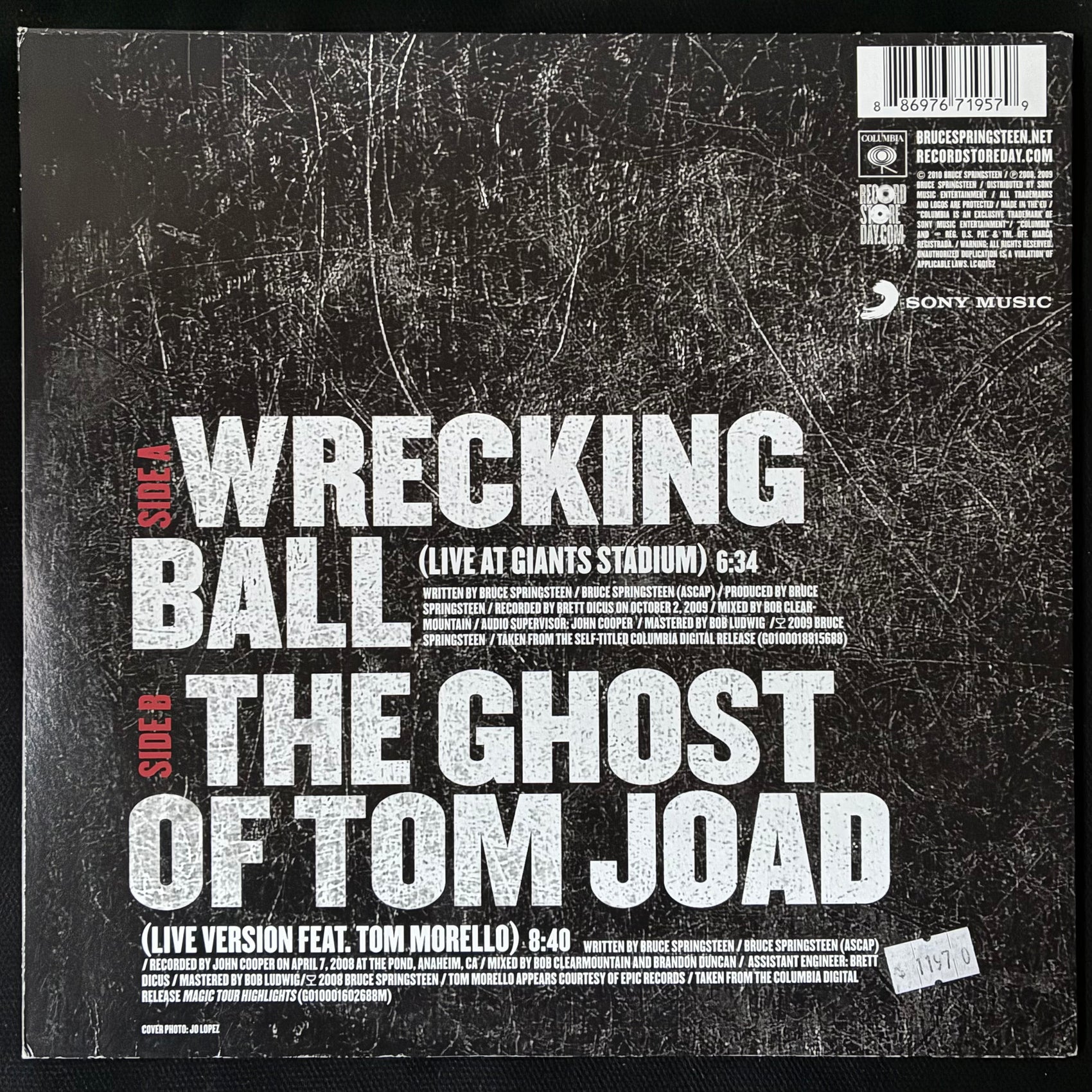 BRUCE SPRINGSTEEN & THE E STREET BAND - WRECKING BALL (10") (USED VINYL 2010 US M-/M-)