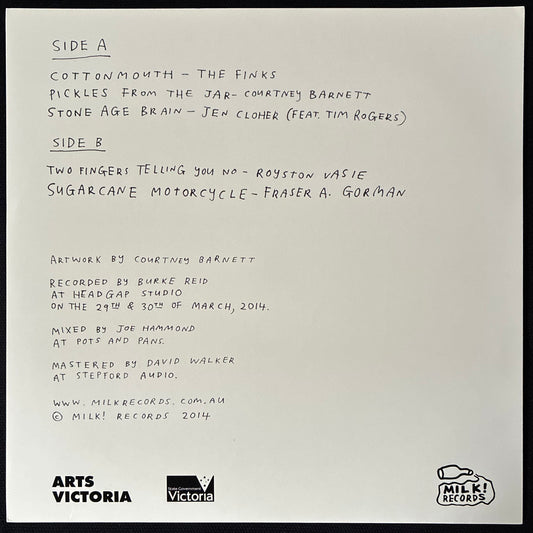VARIOUS ARTISTS - A PEAR OF PAIRS (WITH SHADOWS) A MILK! RECORDS COMPILATION (10") (WHITE COLOURED) (USED VINYL 2014 AUS M-/M-)
