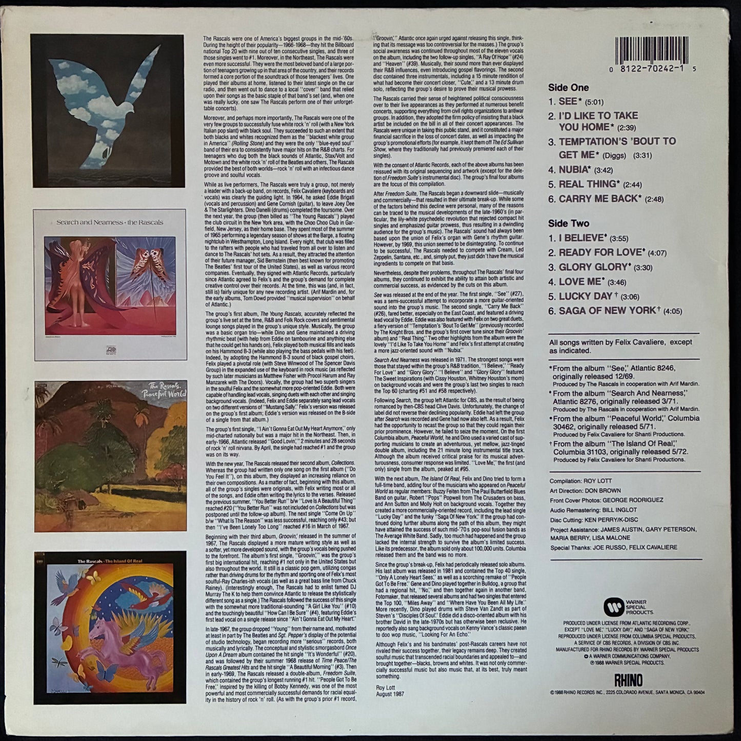 RASCALS - SEARCHING FOR ECSTASY : THE REST OF THE RASCALS 1969-1972 (USED VINYL 1988 US M-/EX+)