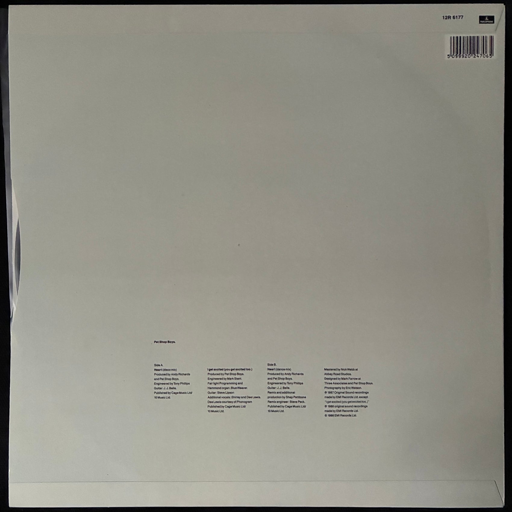 PET SHOP BOYS - HEART (12") (USED VINYL 1988 UK/EU M-/M-)